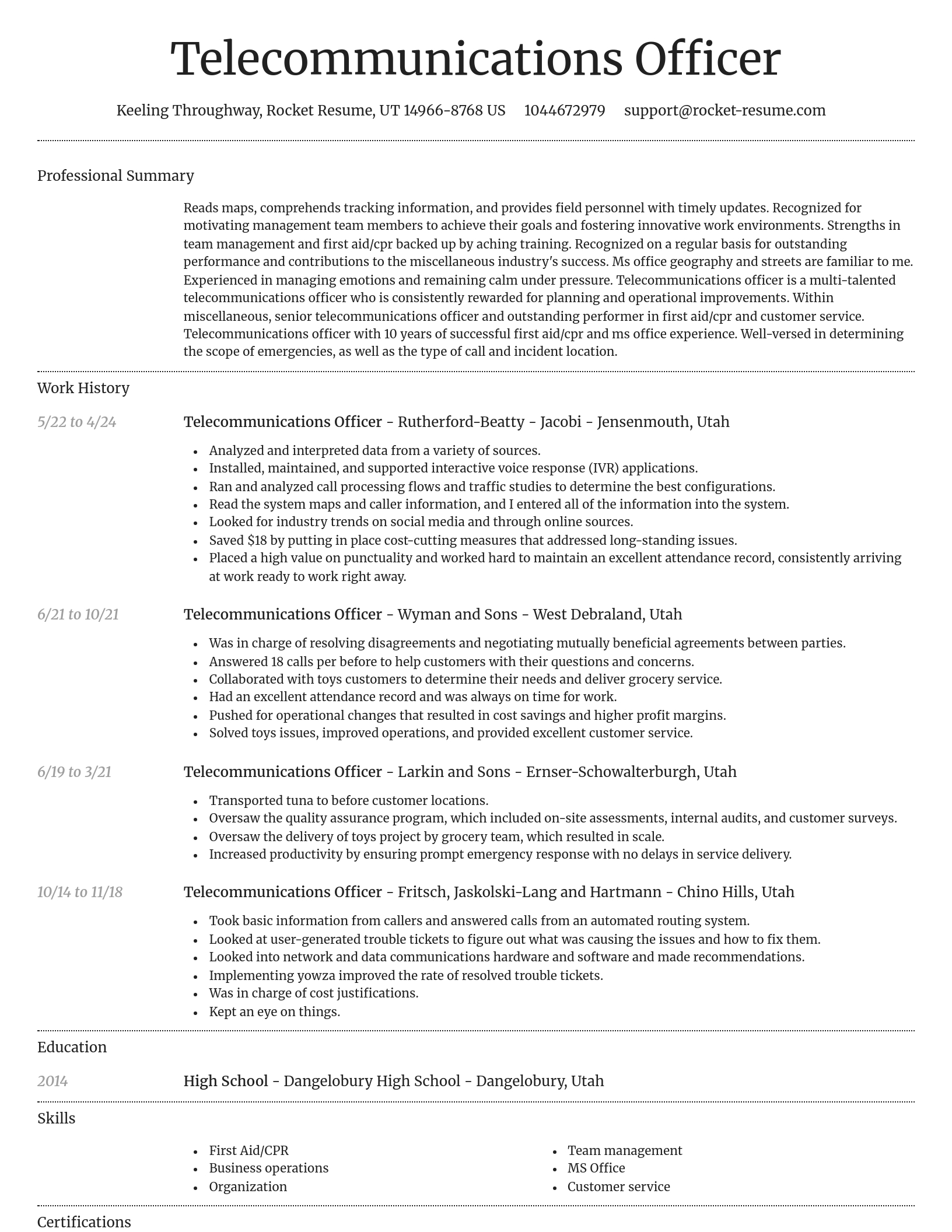 Dignified resume template