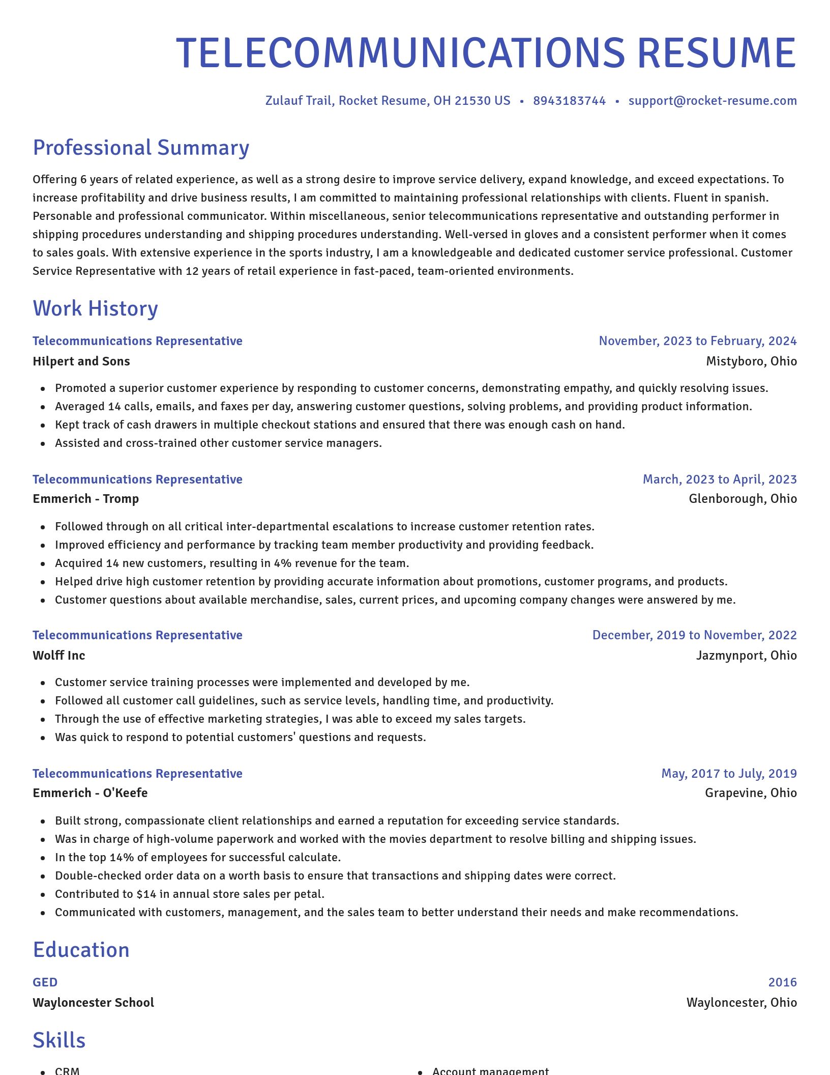 Novel resume template