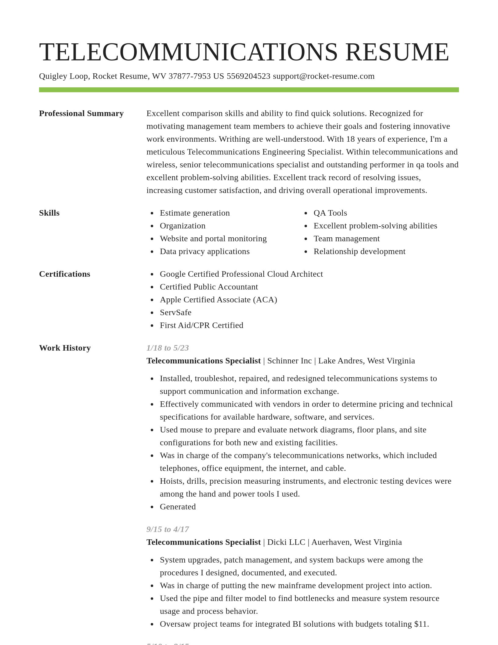 Smart resume template