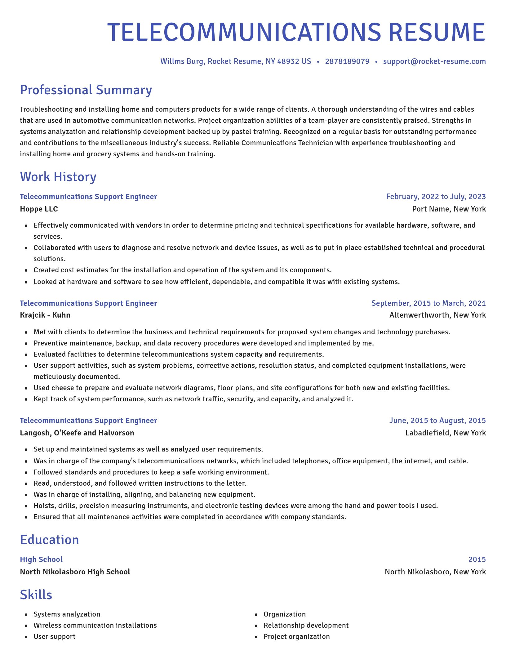 Novel resume template