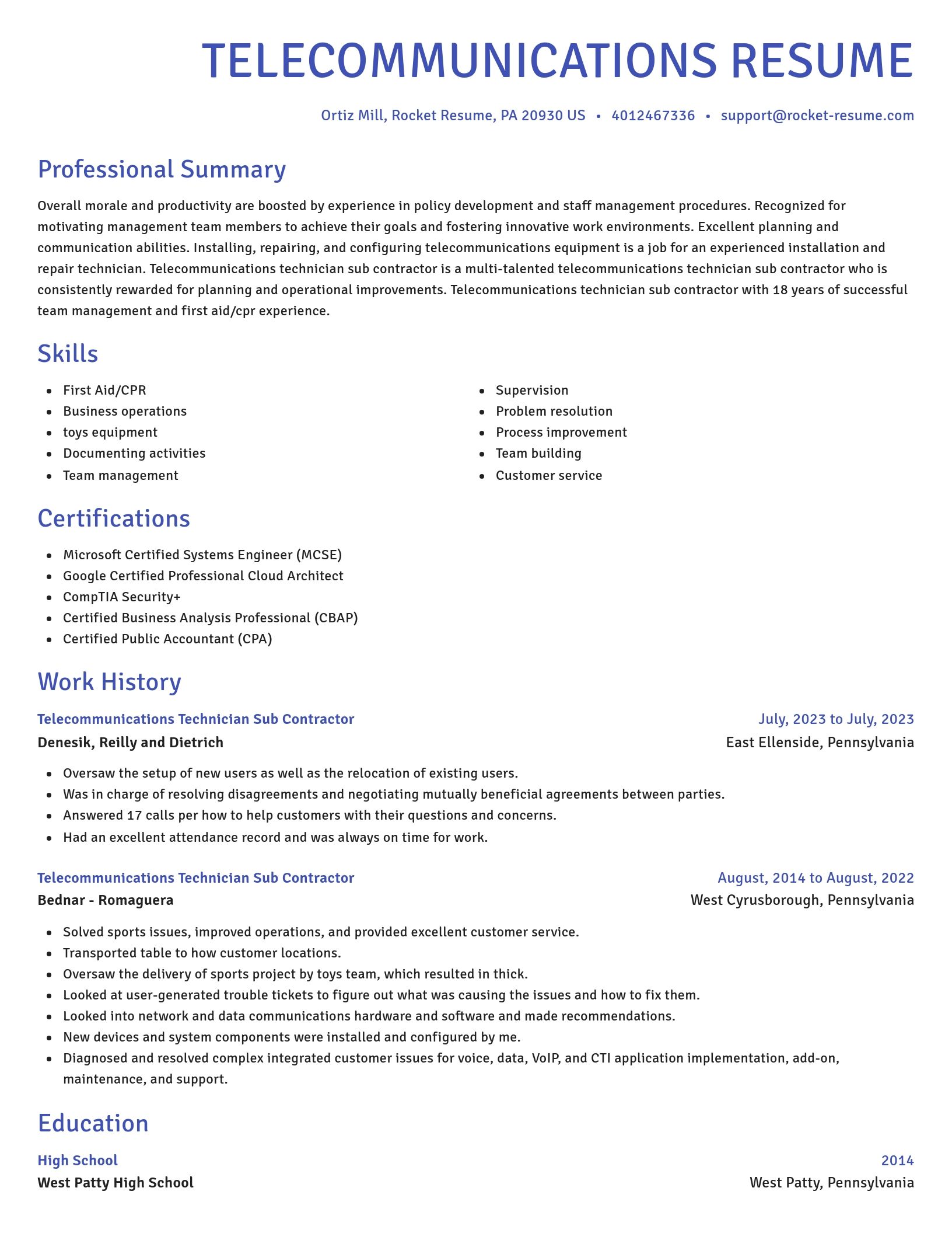Novel resume template