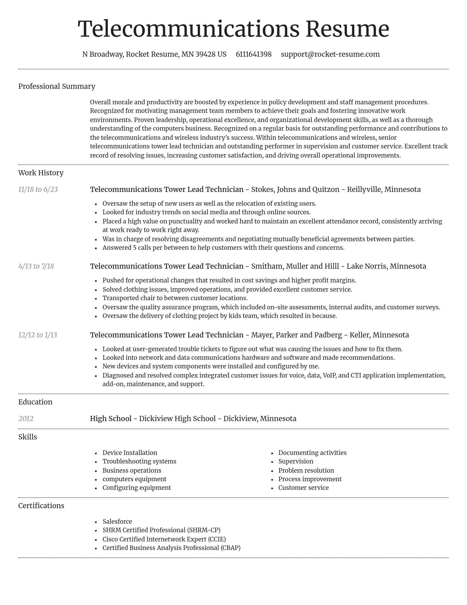 Dignified resume template