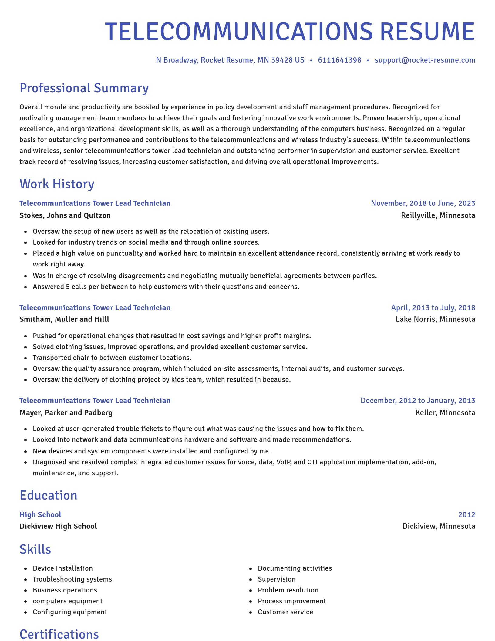 Novel resume template