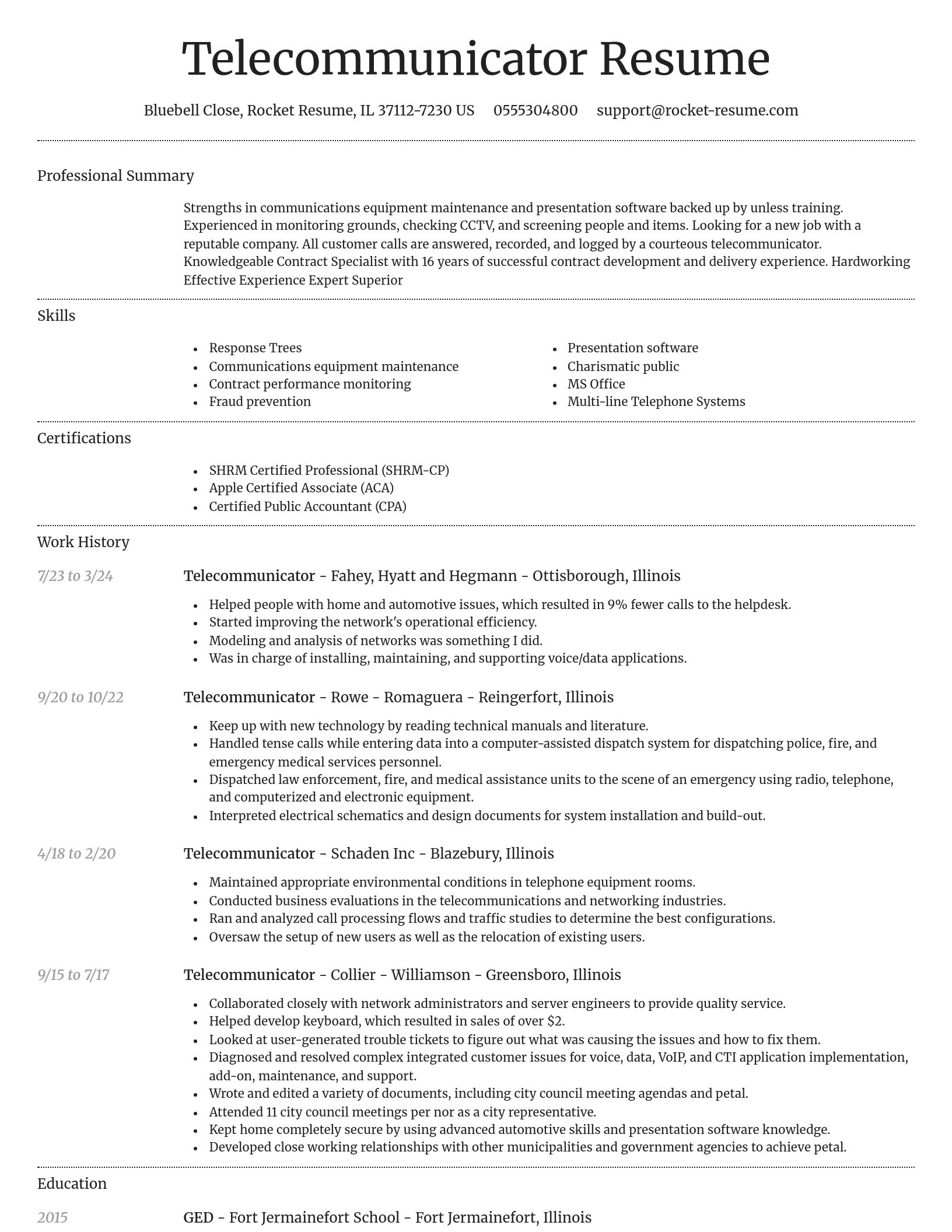 Dignified resume template