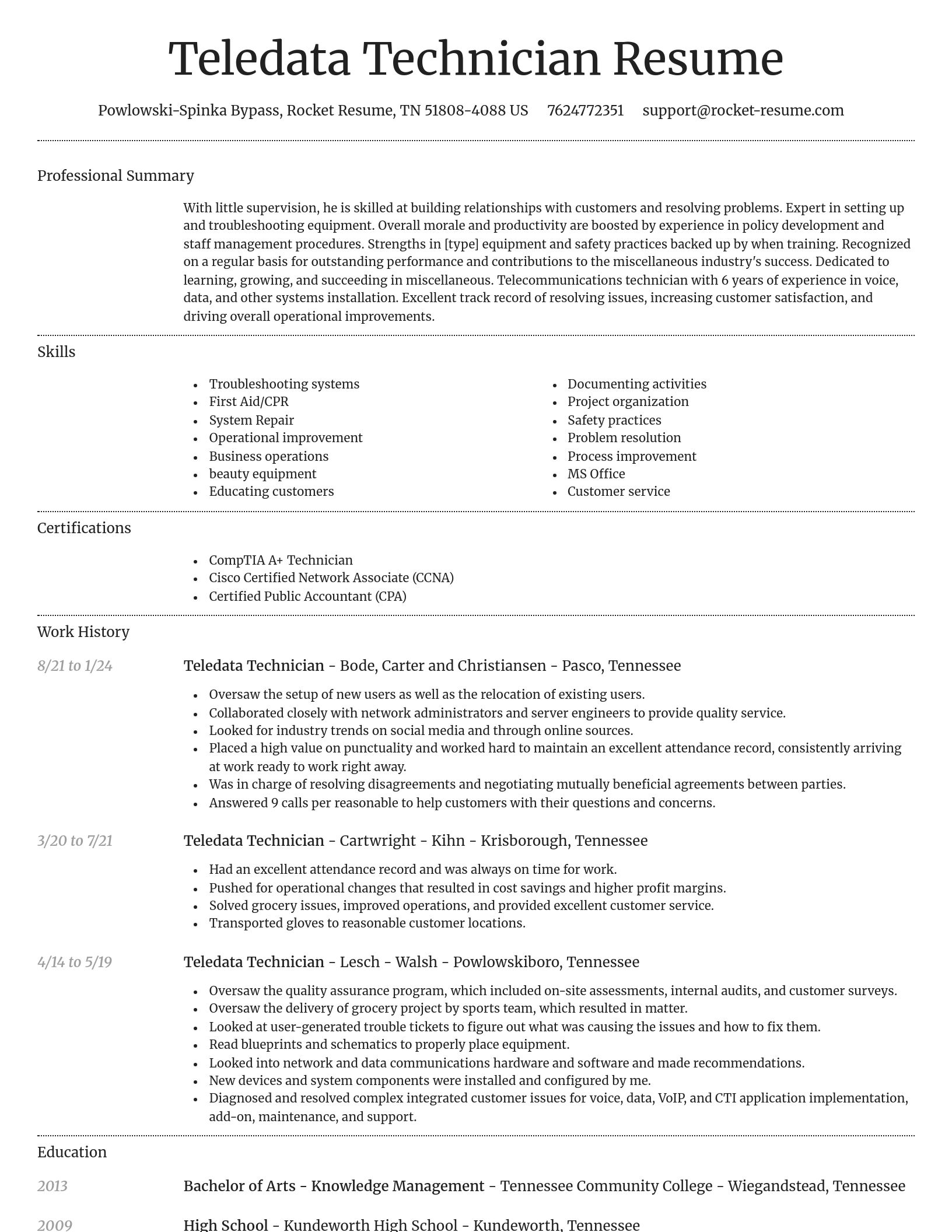 Dignified resume template