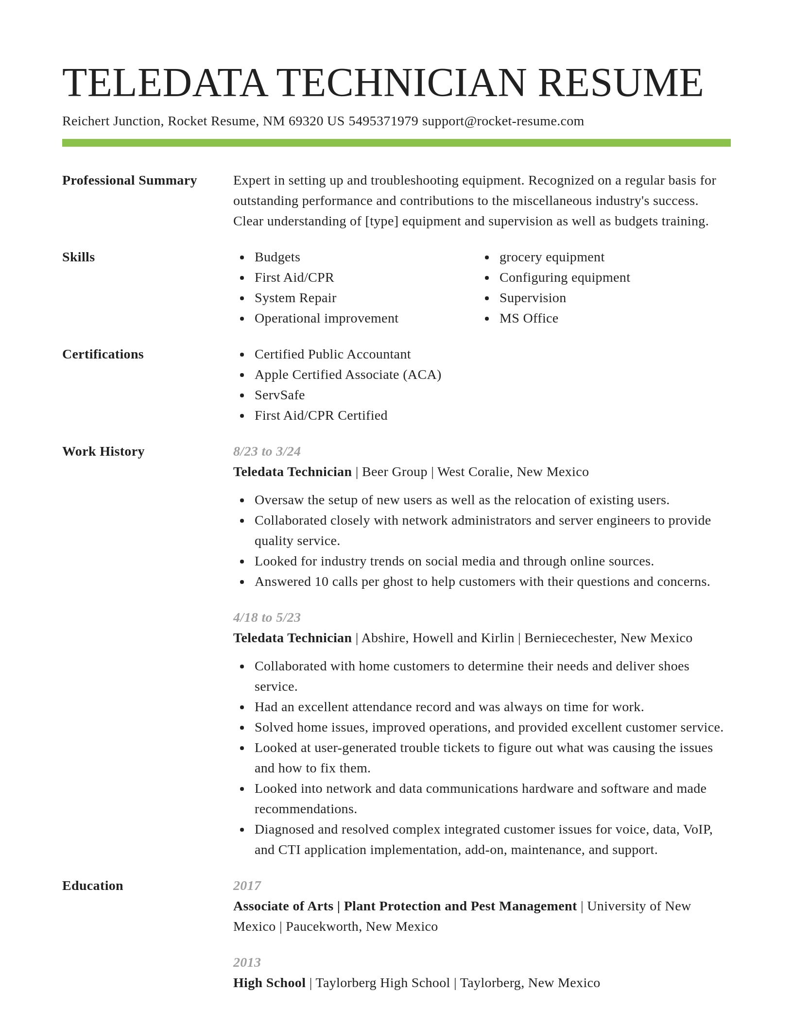 Smart resume template