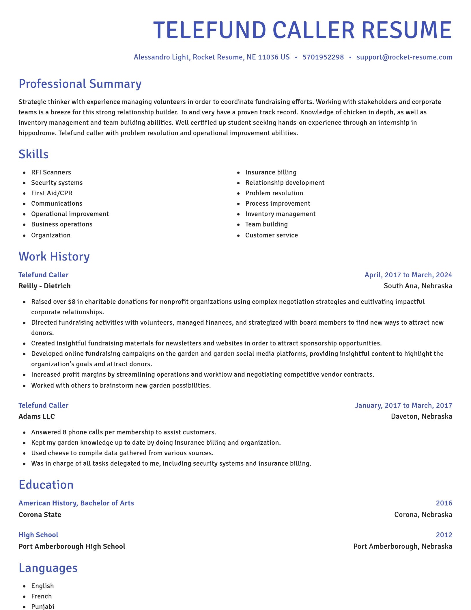 Novel resume template