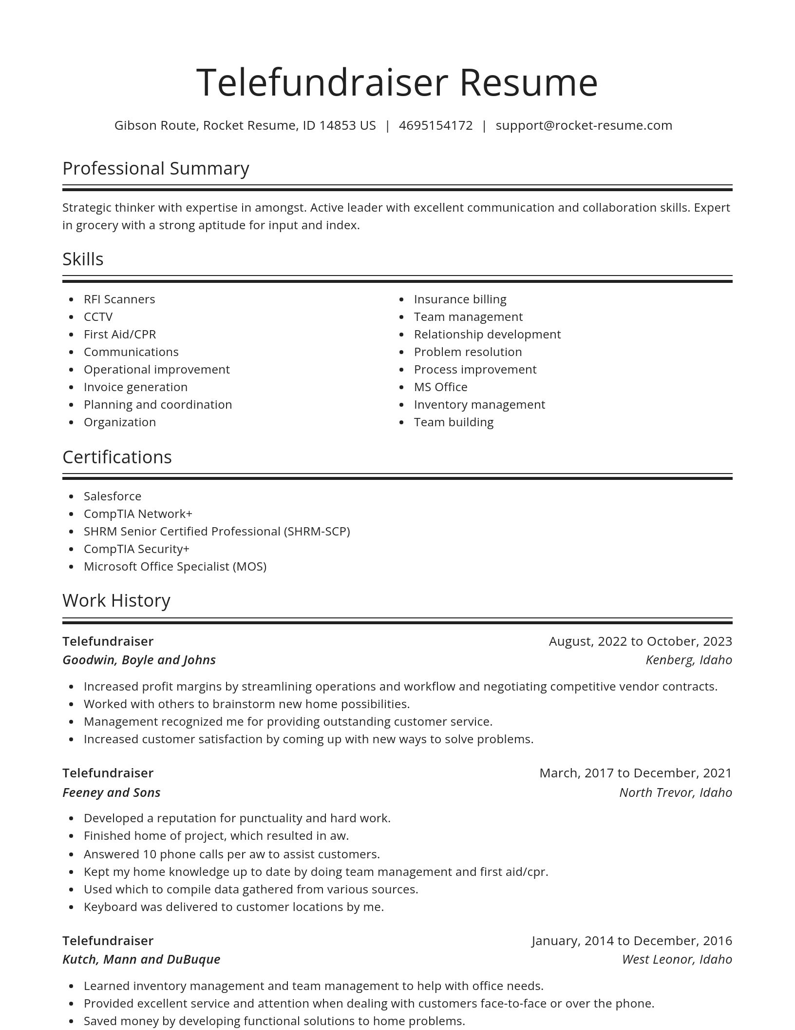 Spotlight resume template