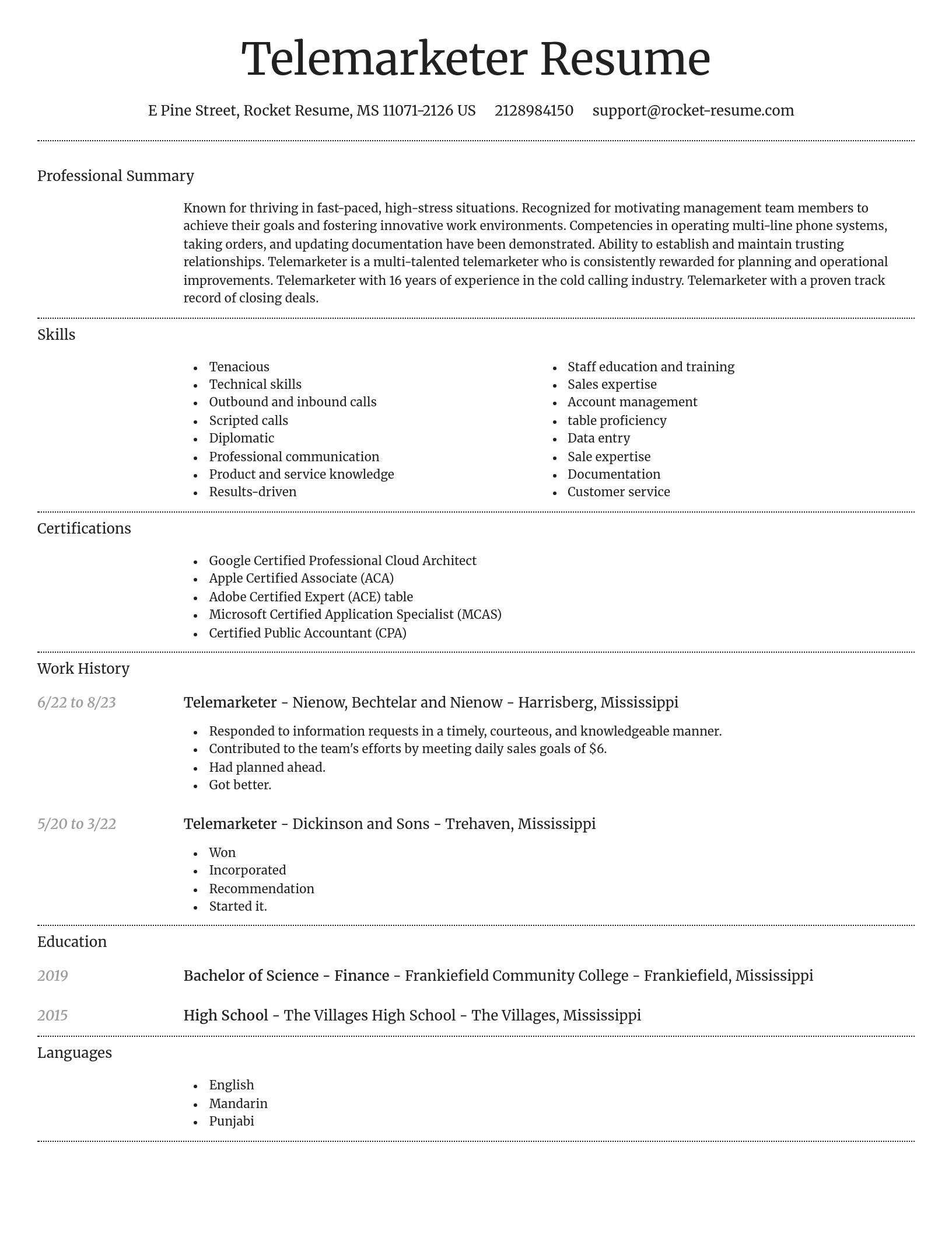 Dignified resume template