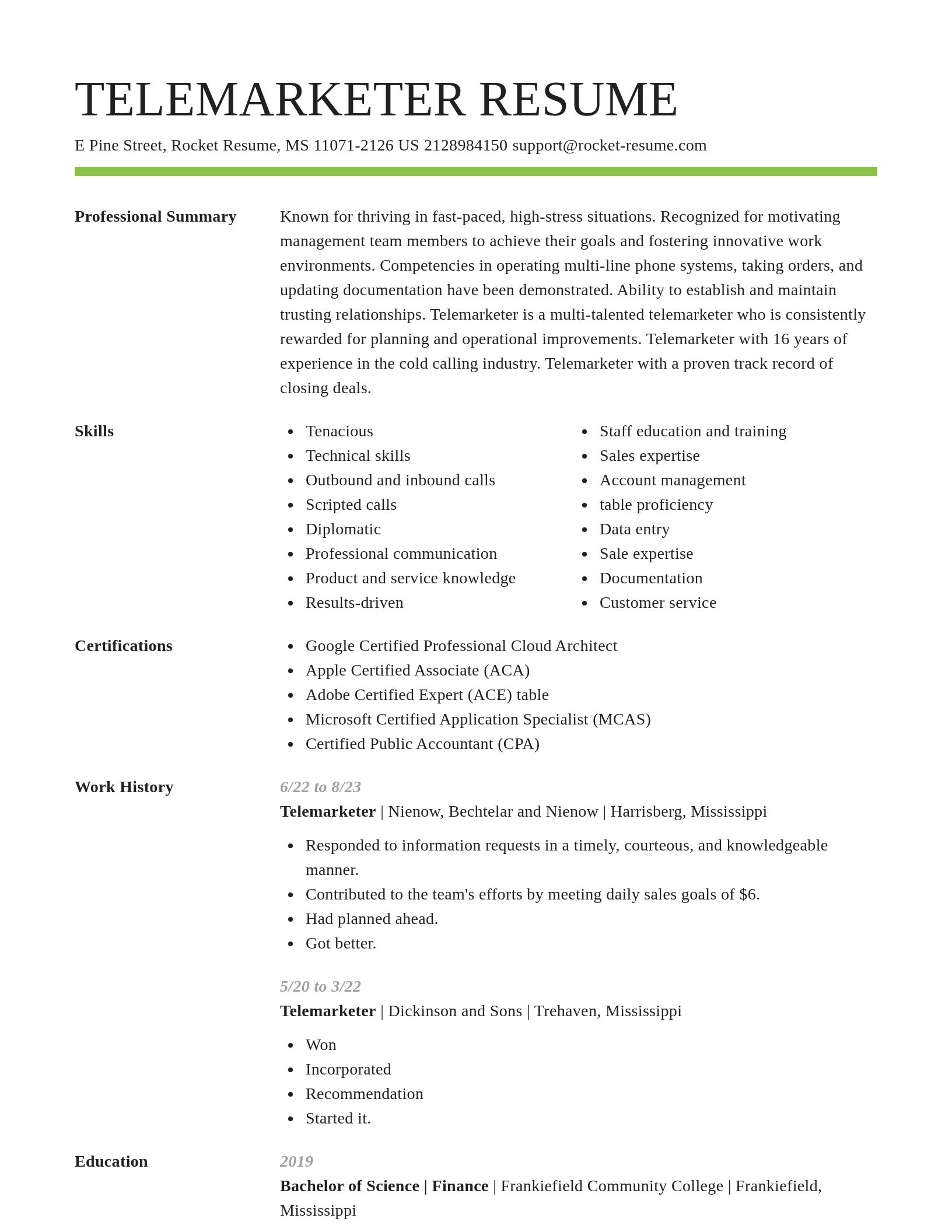 Smart resume template