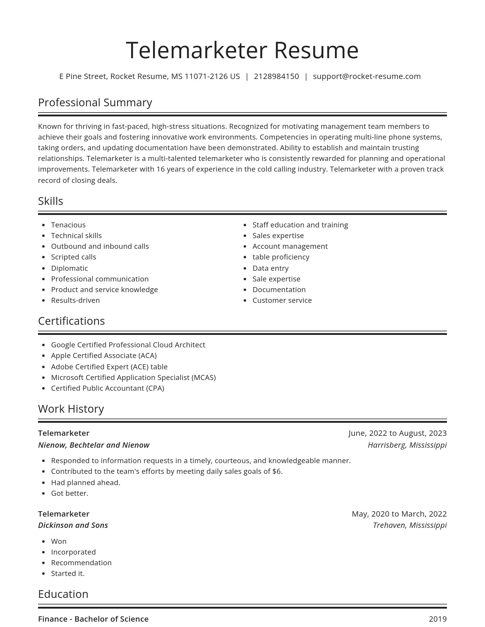 Spotlight resume template