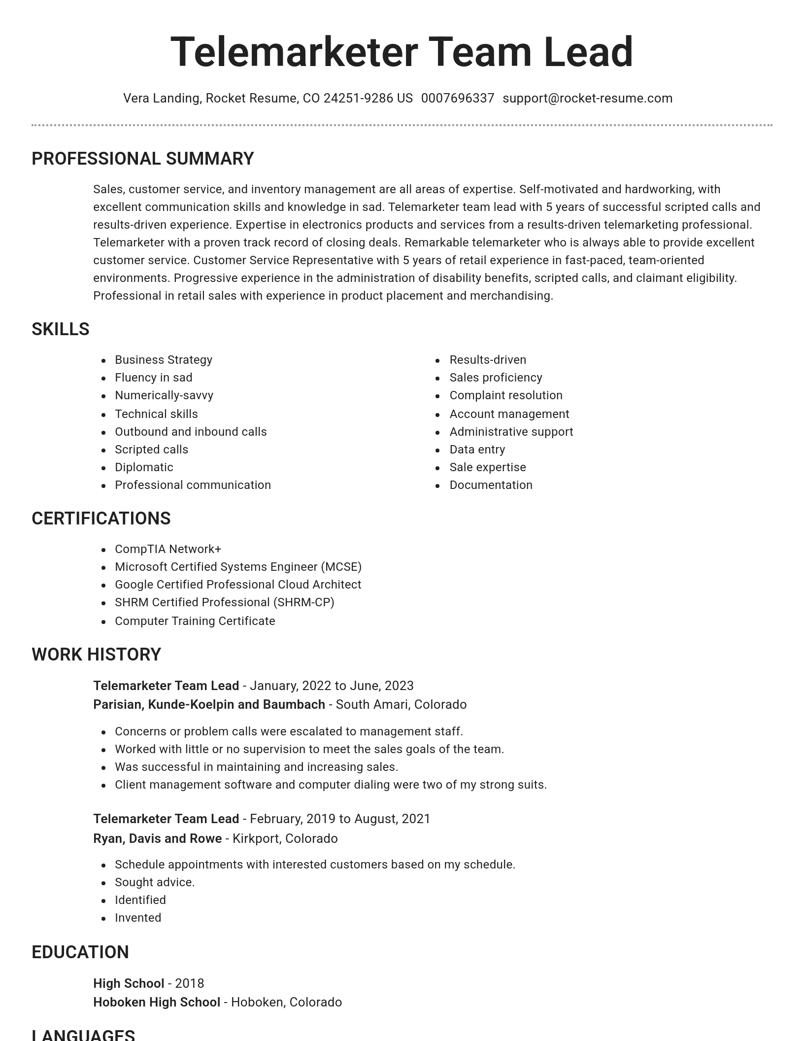 Brilliant resume template
