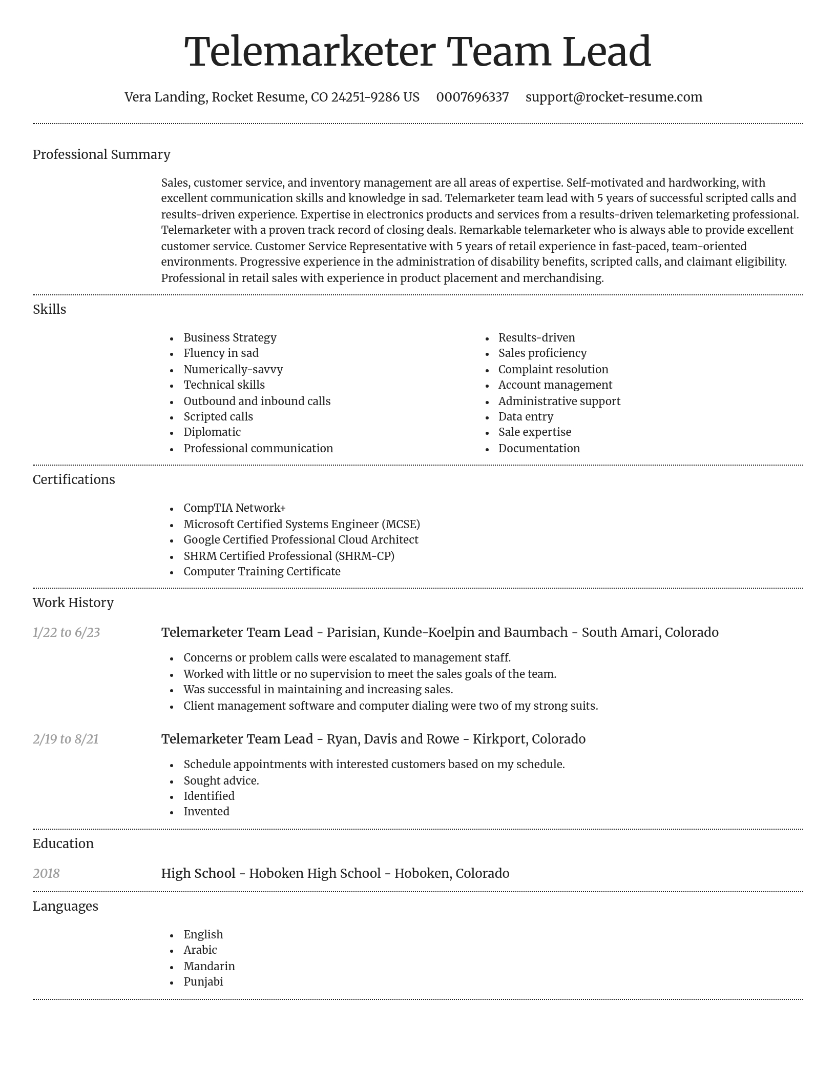 Dignified resume template