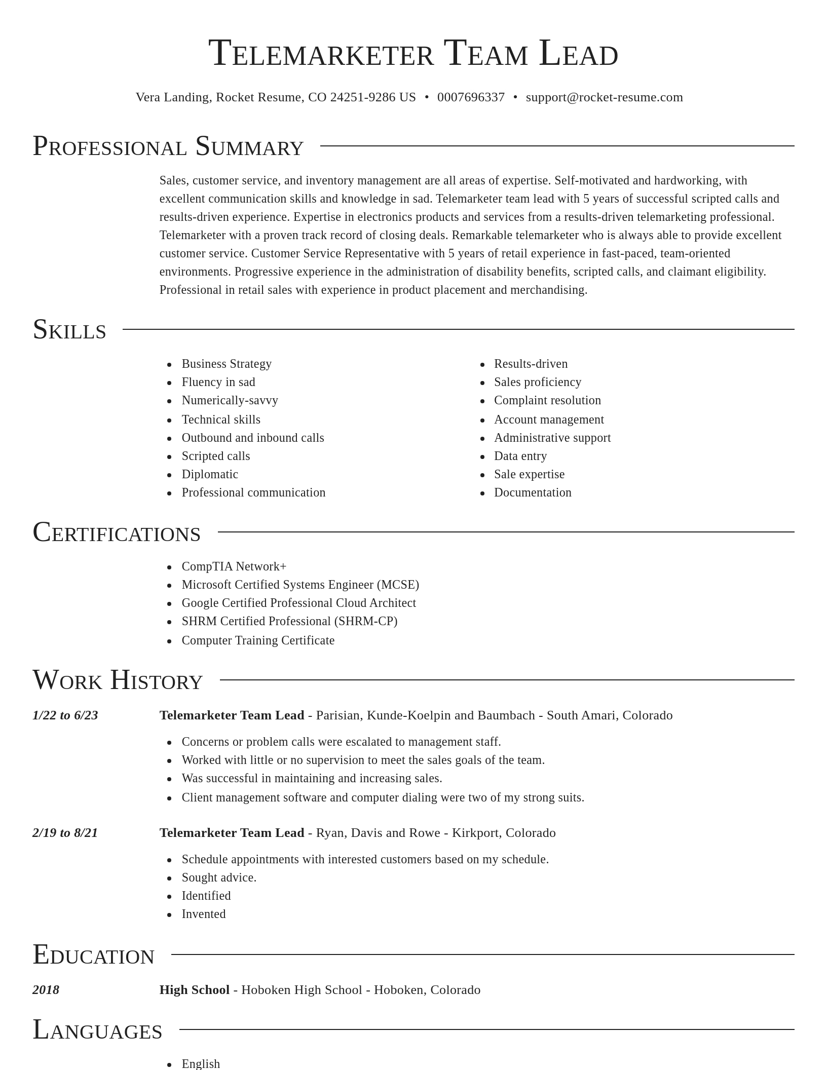 Director resume template