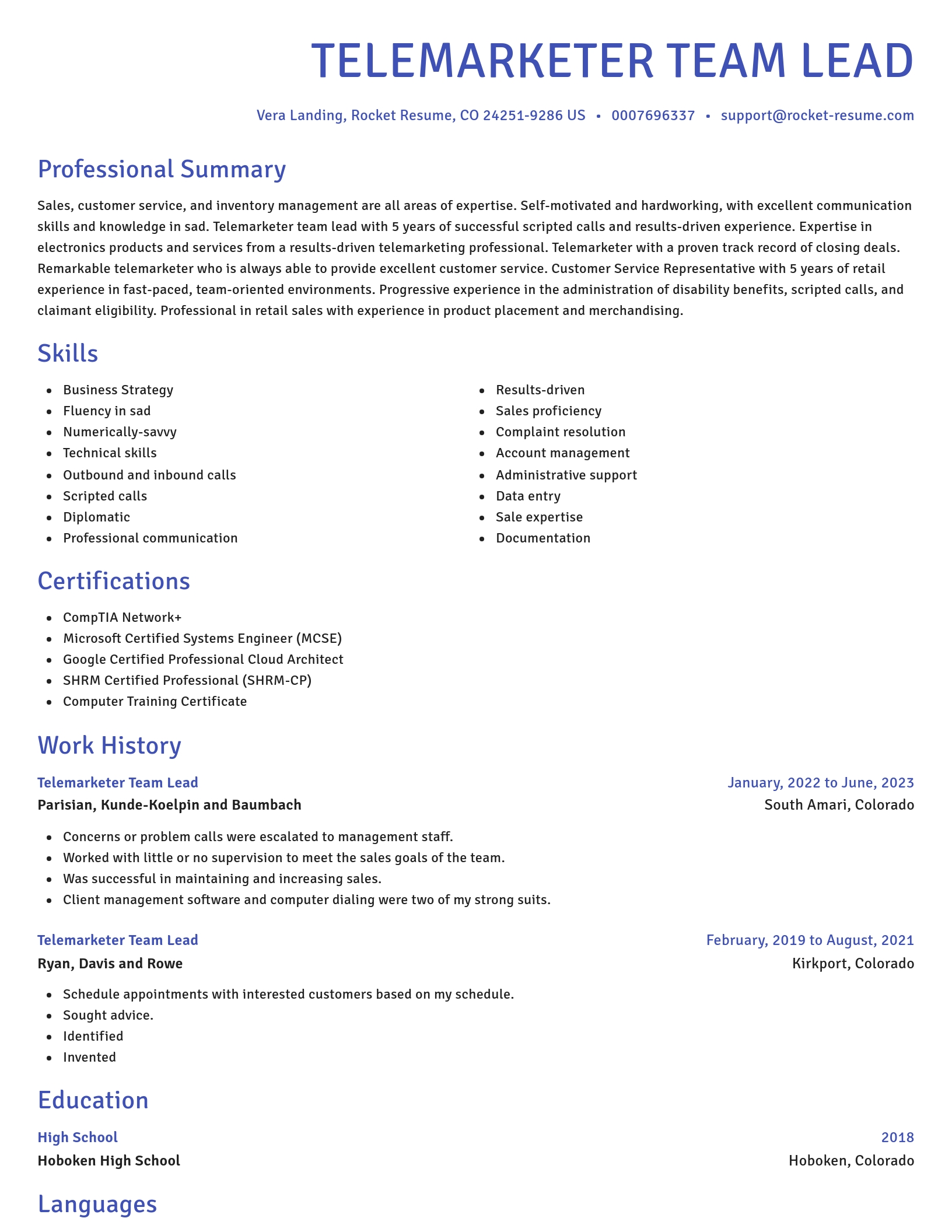 Novel resume template