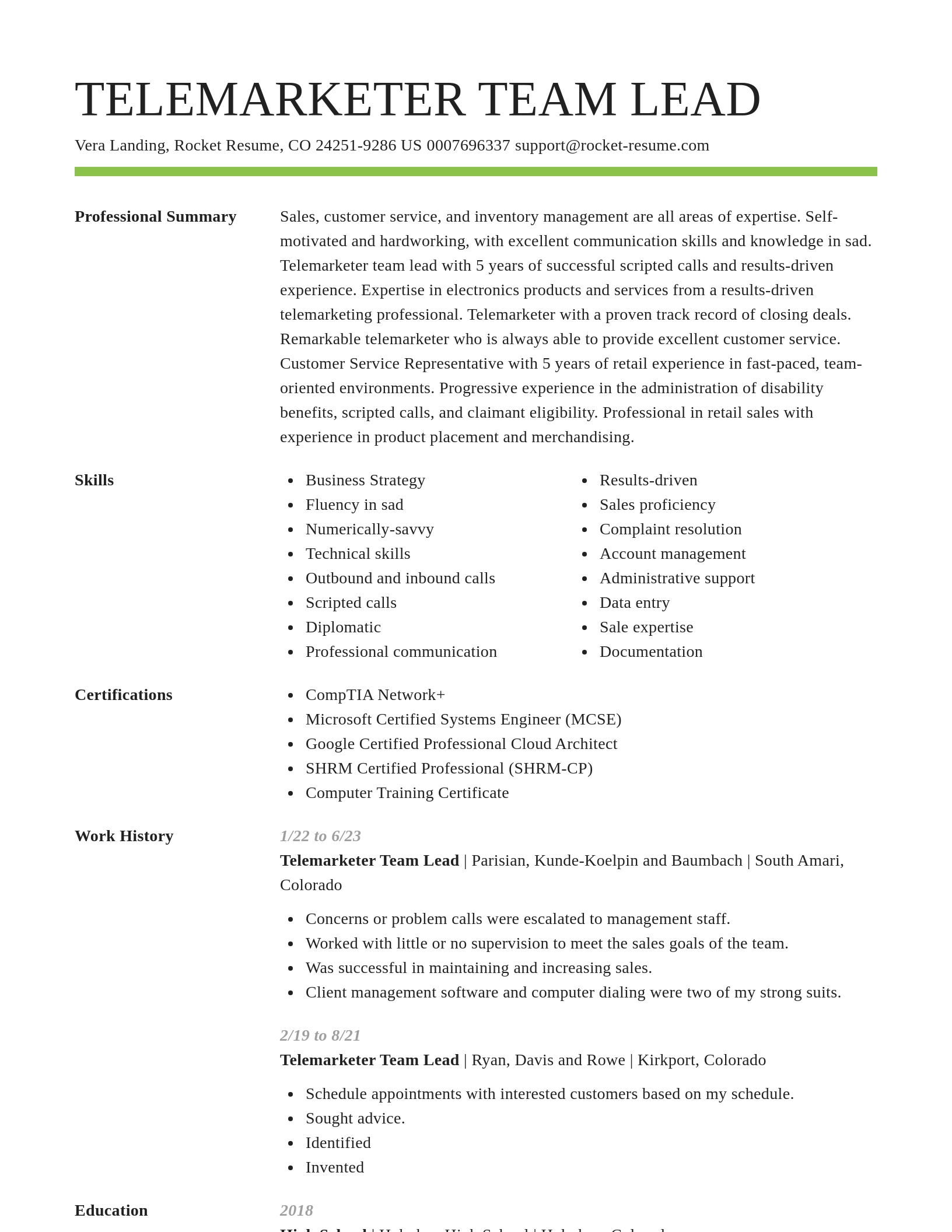 Smart resume template