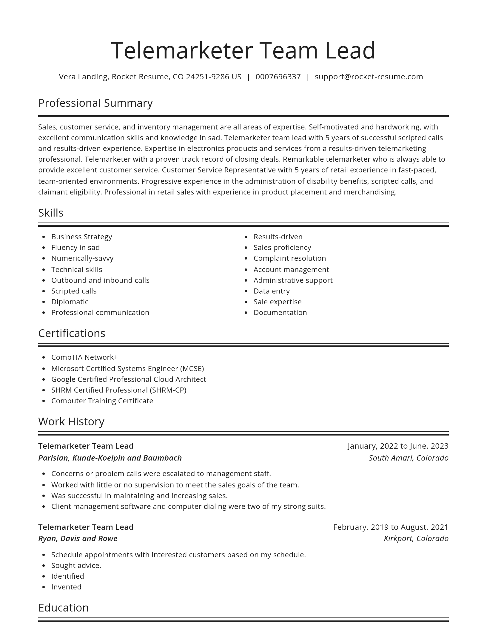 Spotlight resume template