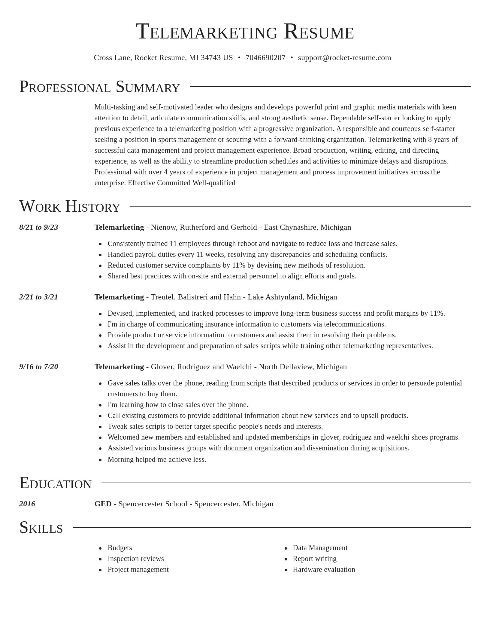 Director resume template