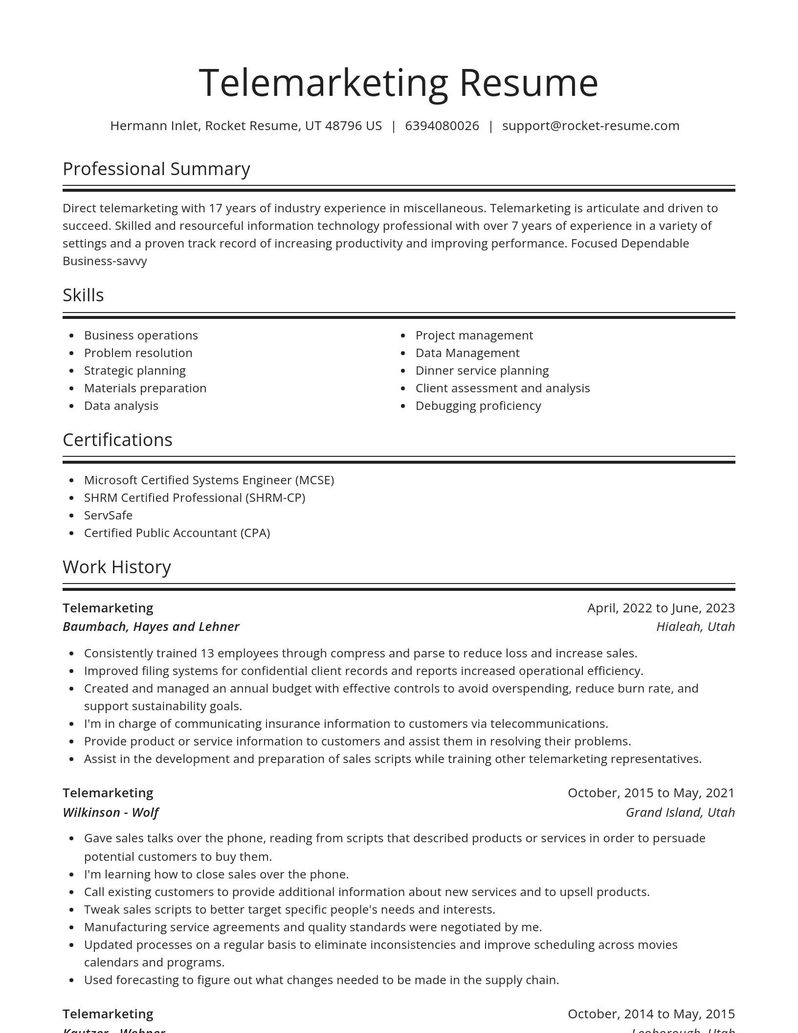Spotlight resume template