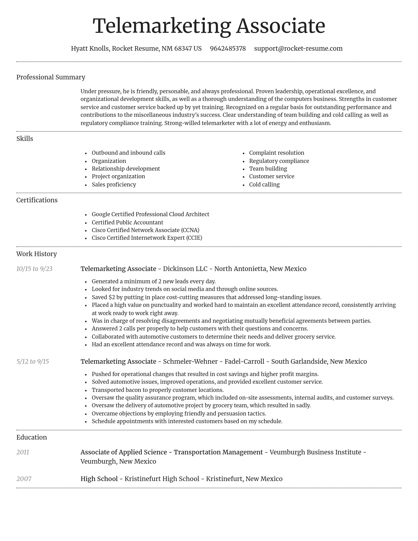 Dignified resume template