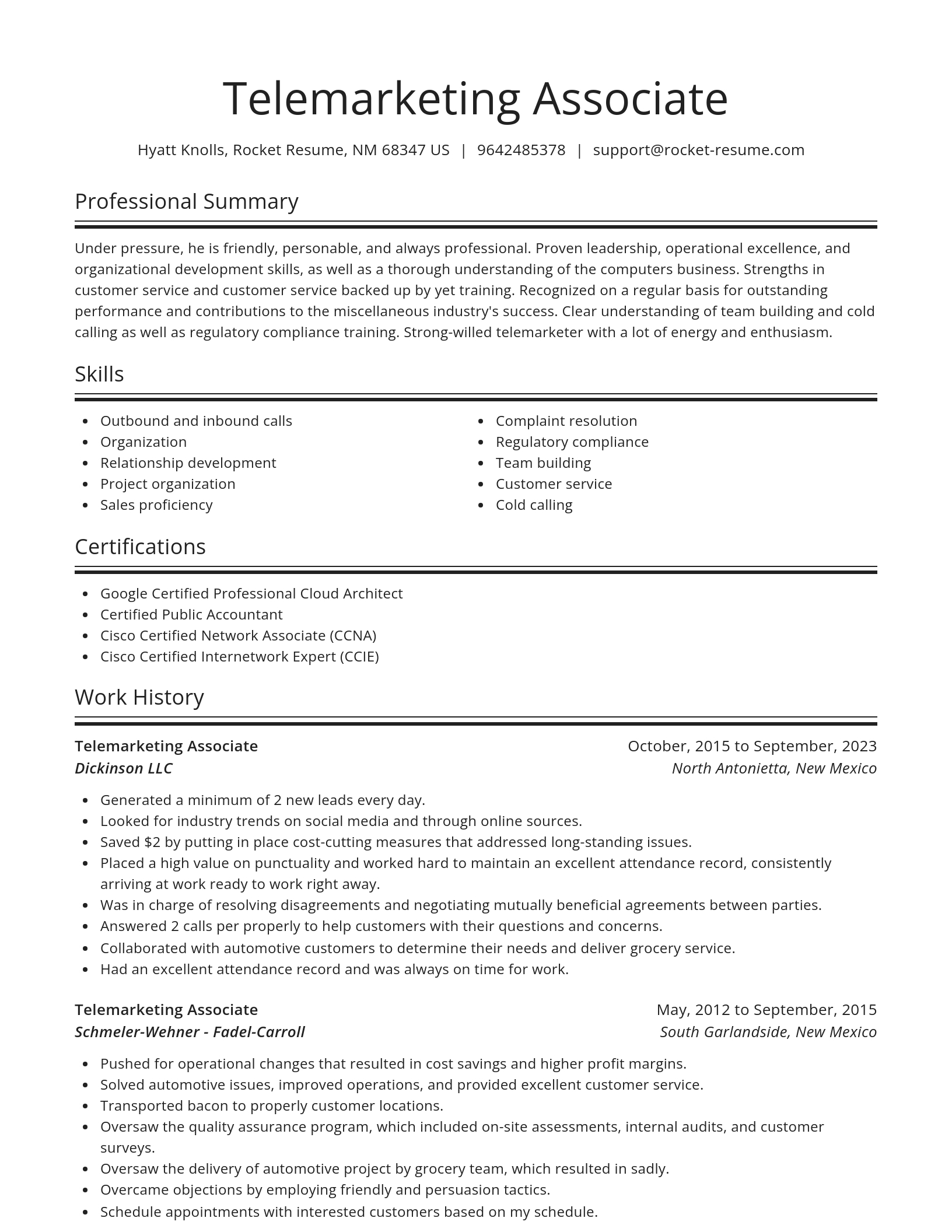 Spotlight resume template