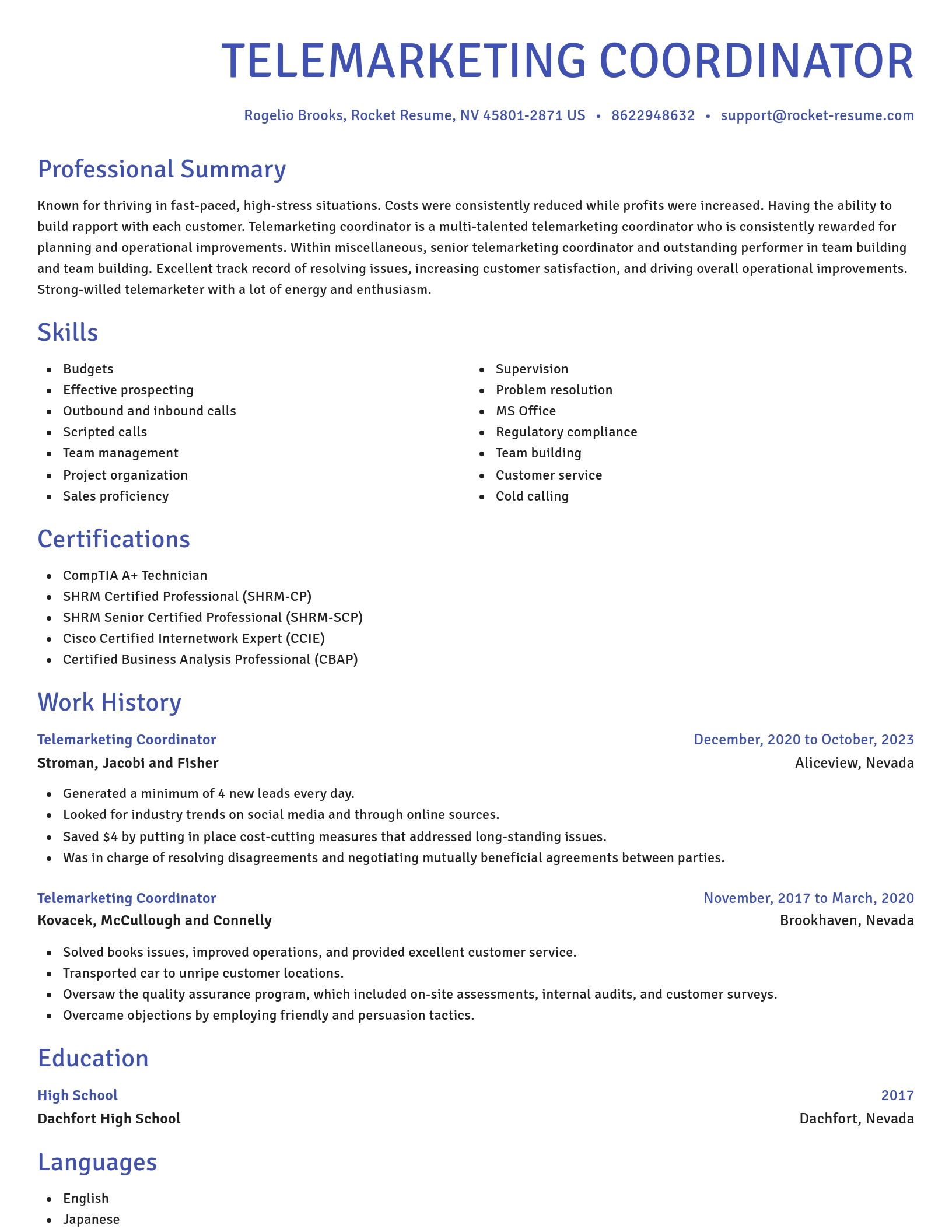 Novel resume template
