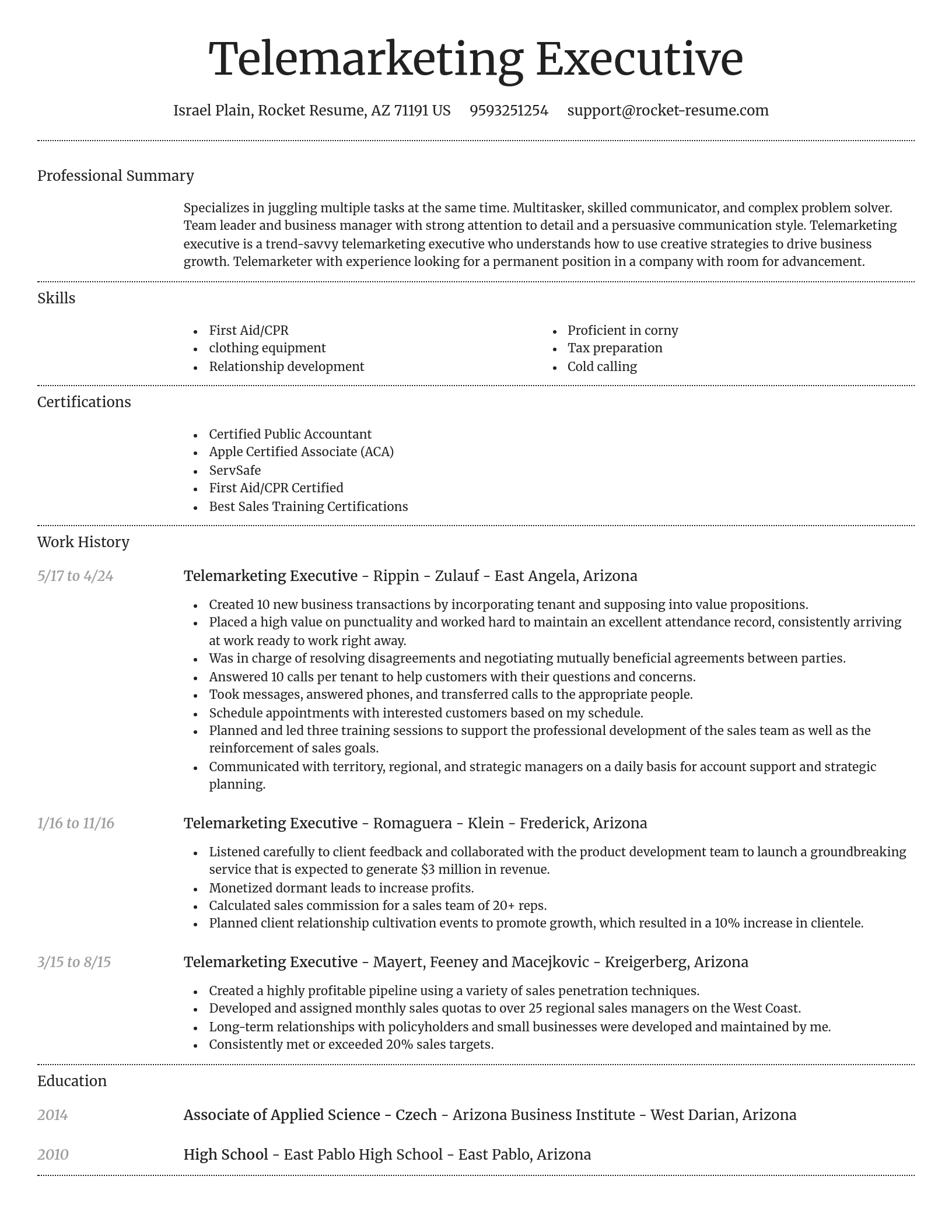 Dignified resume template
