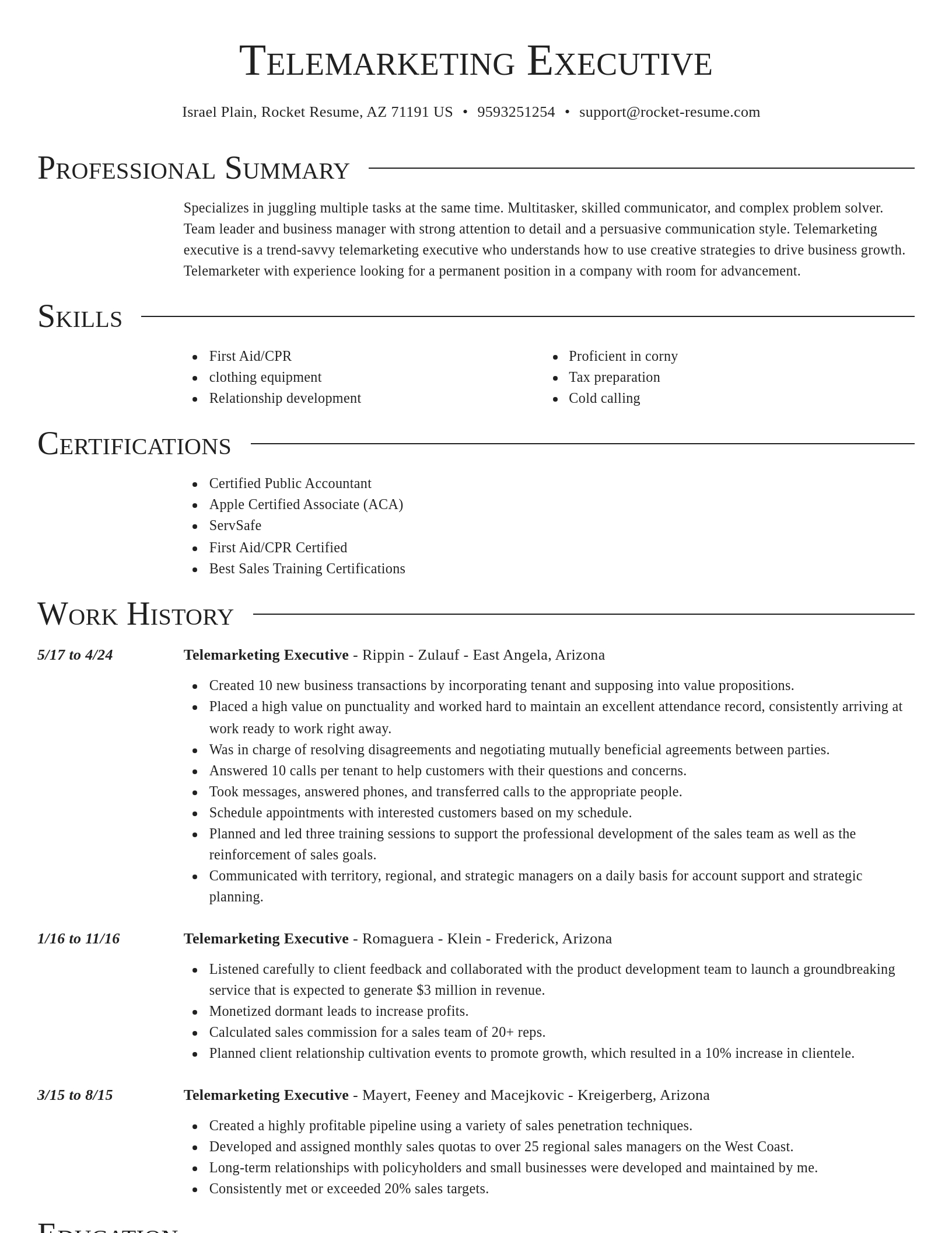 Director resume template