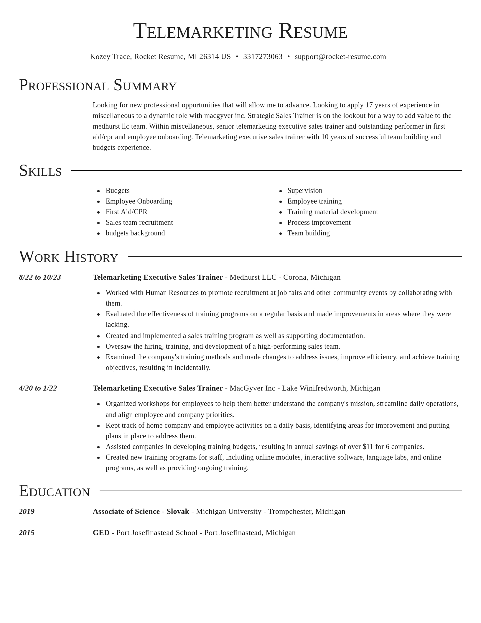 Director resume template