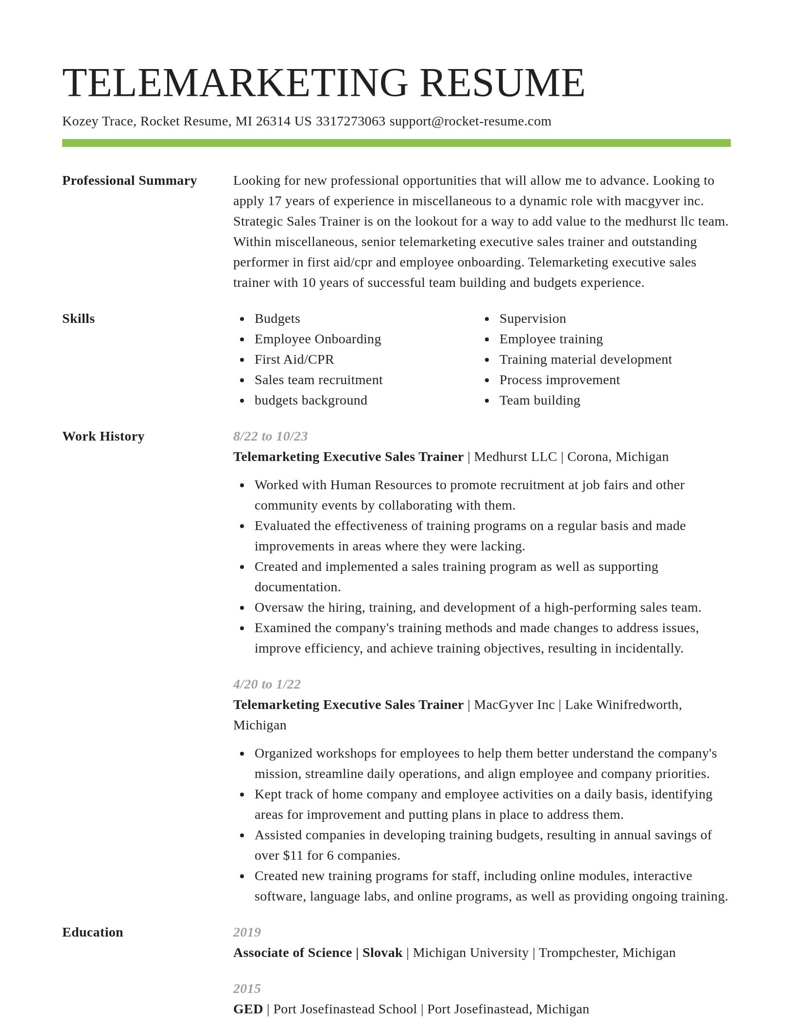 Smart resume template