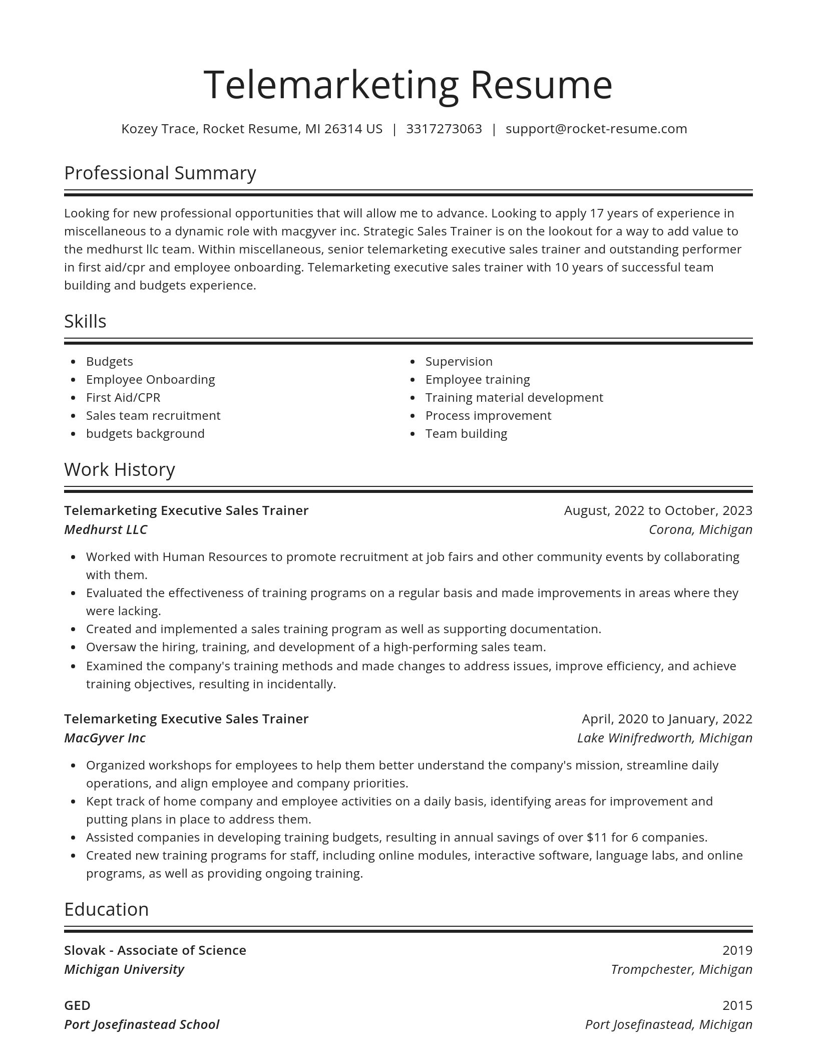 Spotlight resume template