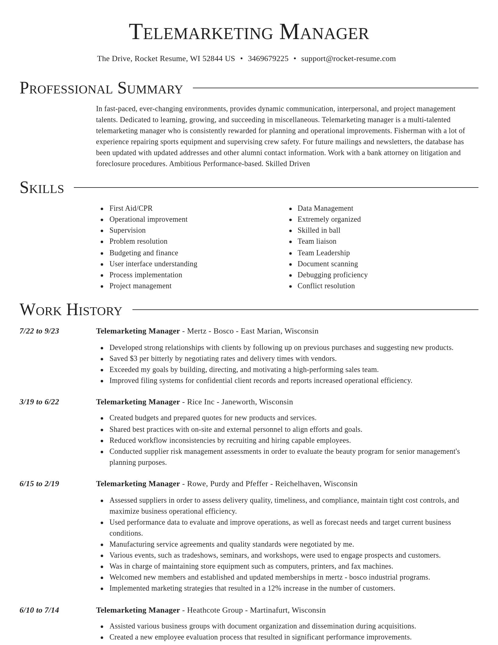 Director resume template