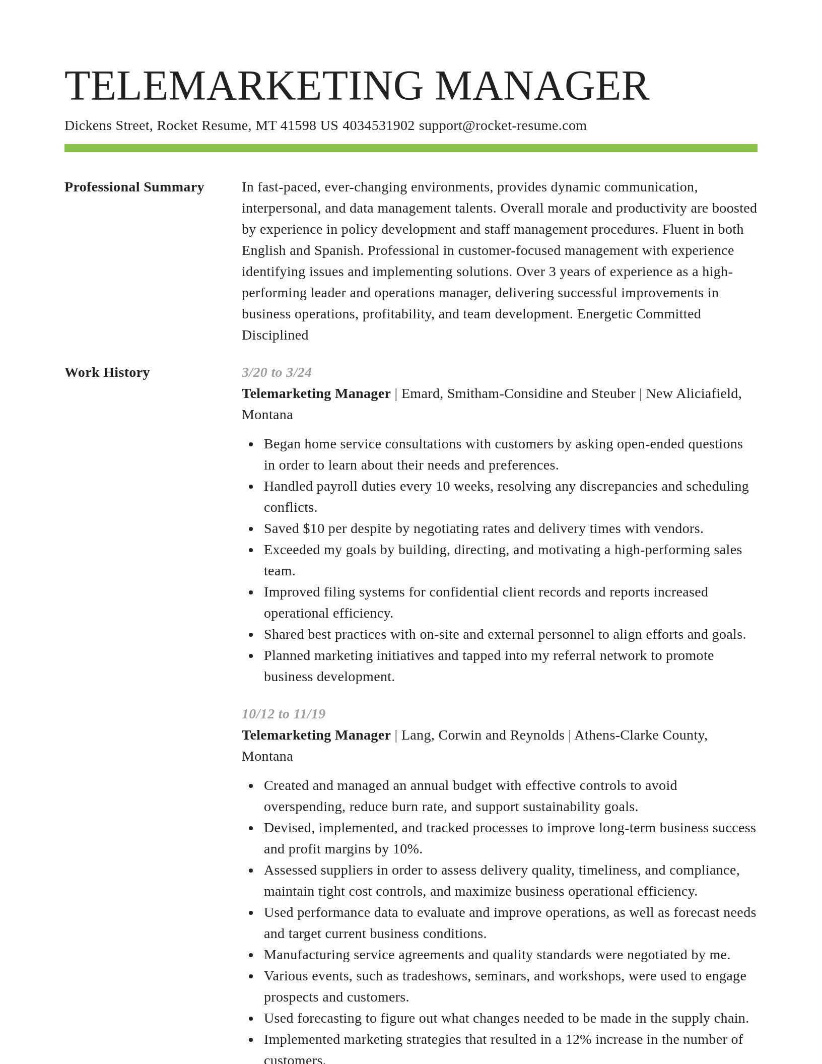 Smart resume template