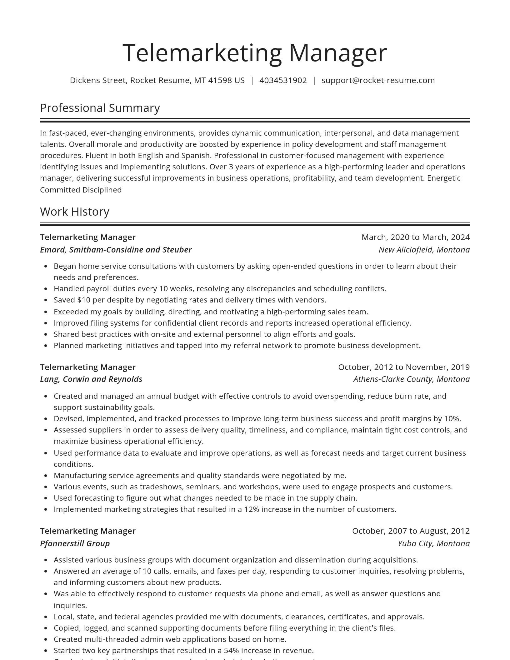 Spotlight resume template