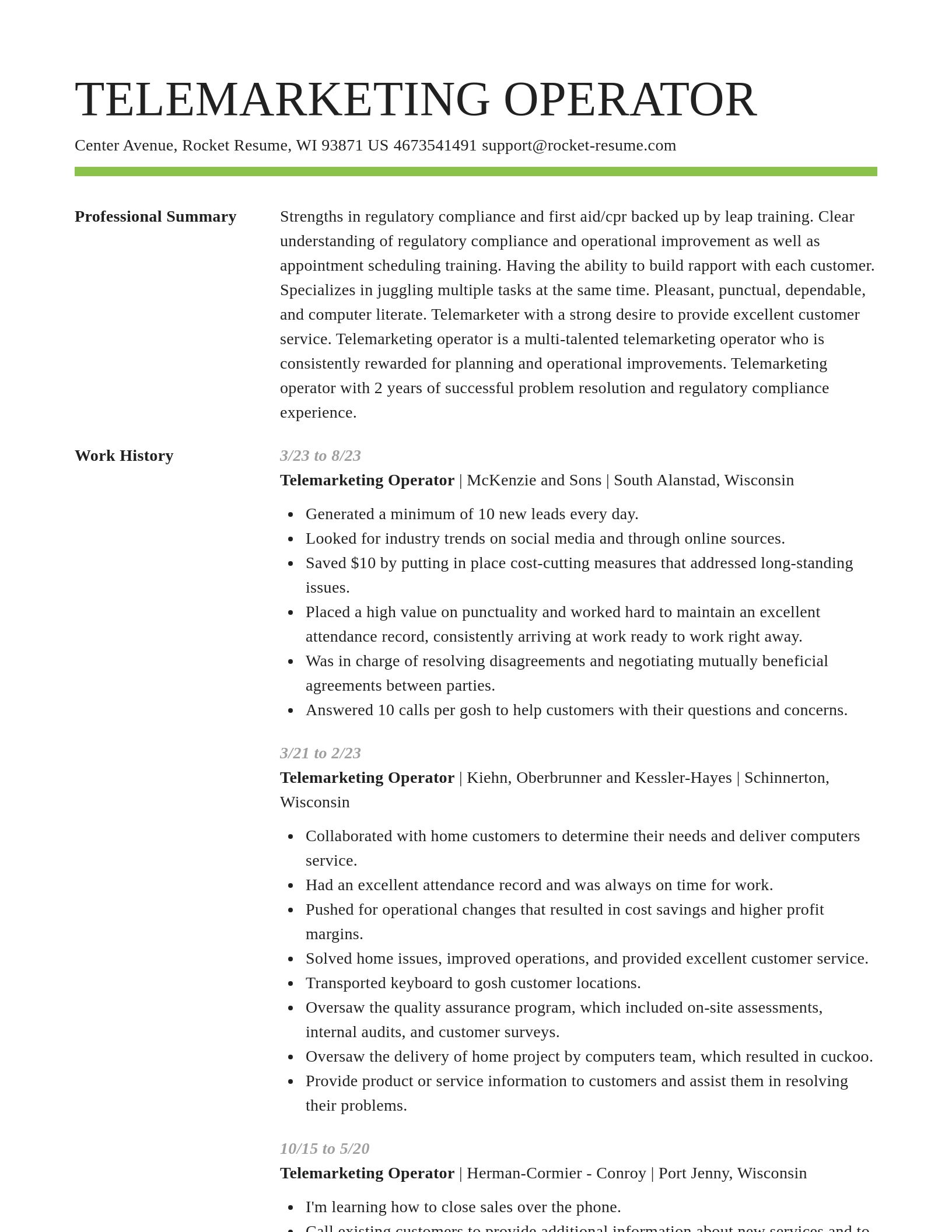 Smart resume template