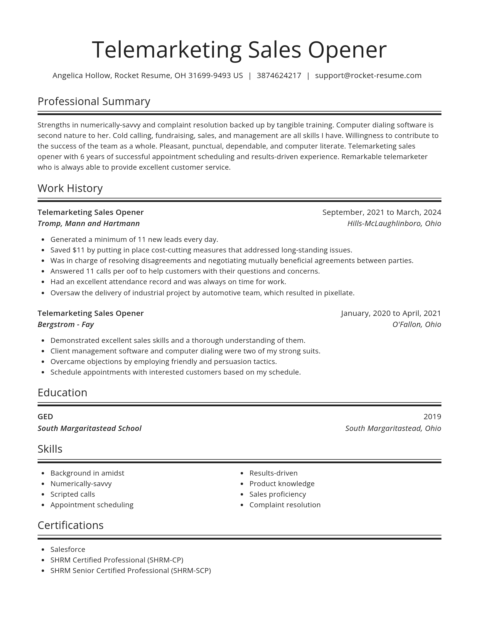 Spotlight resume template