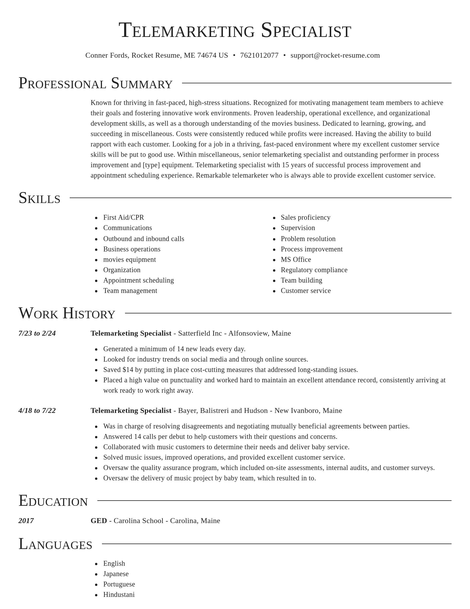 Director resume template