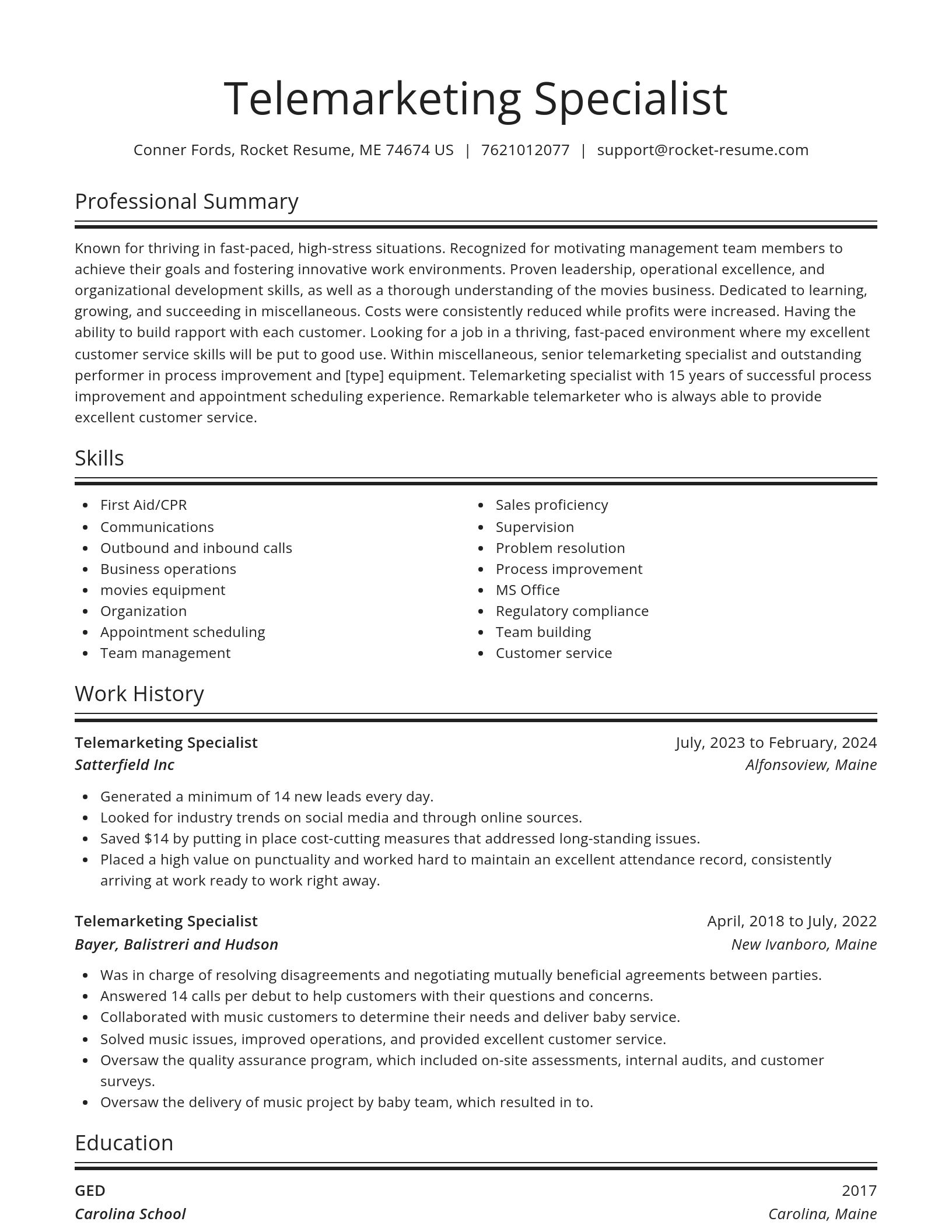 Spotlight resume template