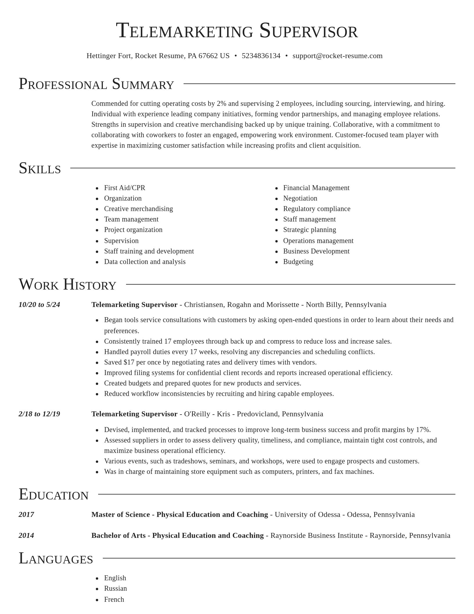 Director resume template