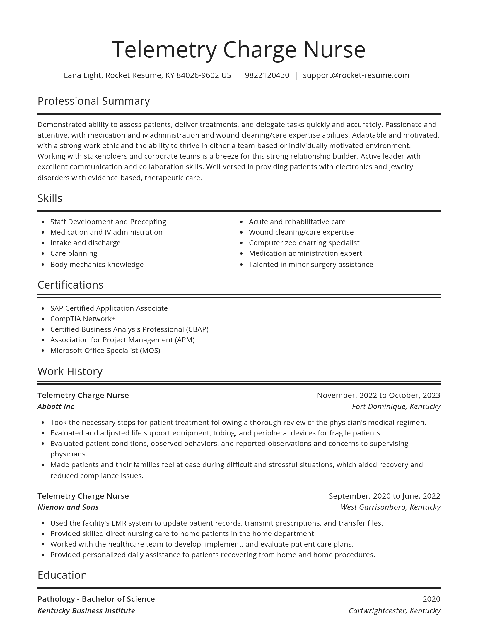 Spotlight resume template