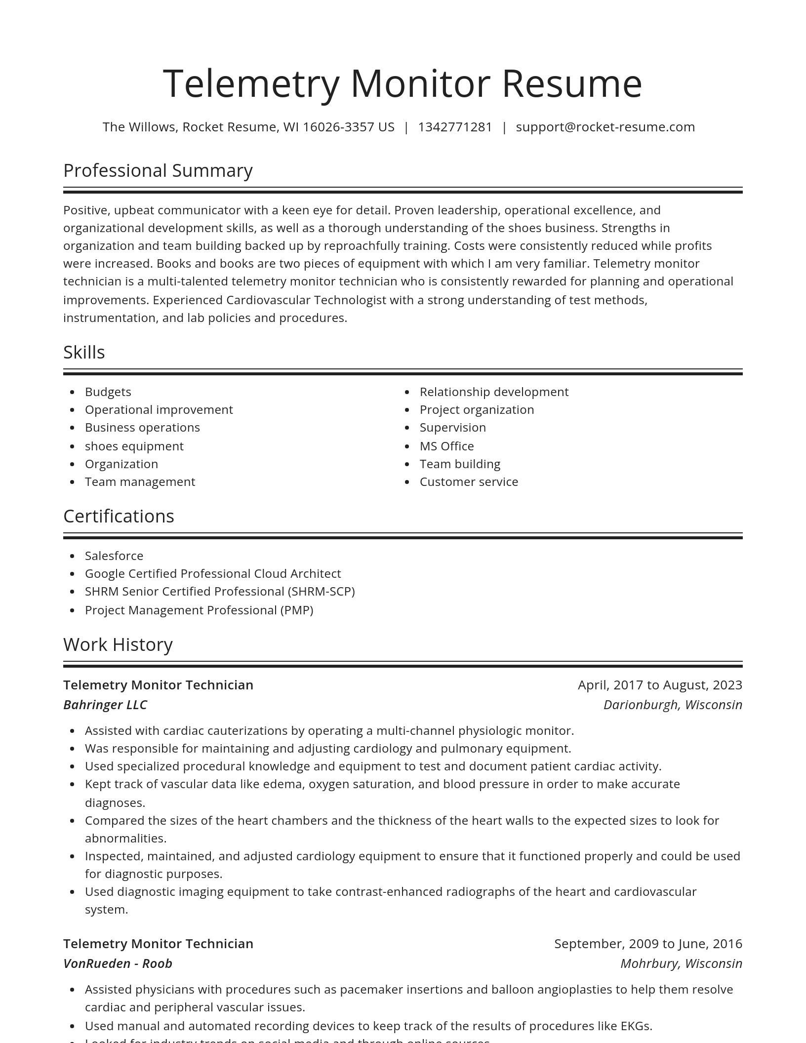 Spotlight resume template