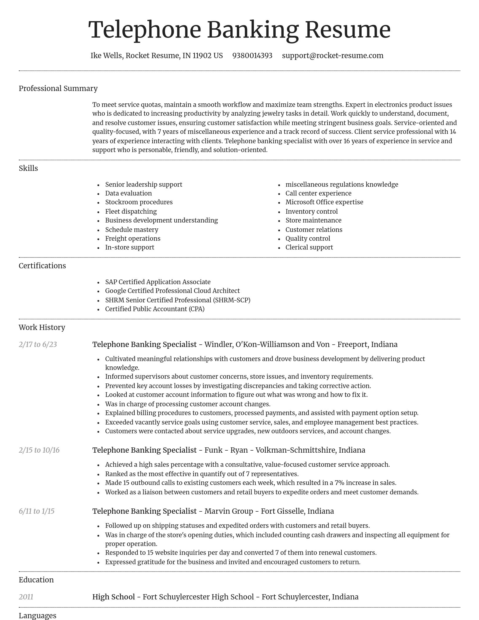 Dignified resume template
