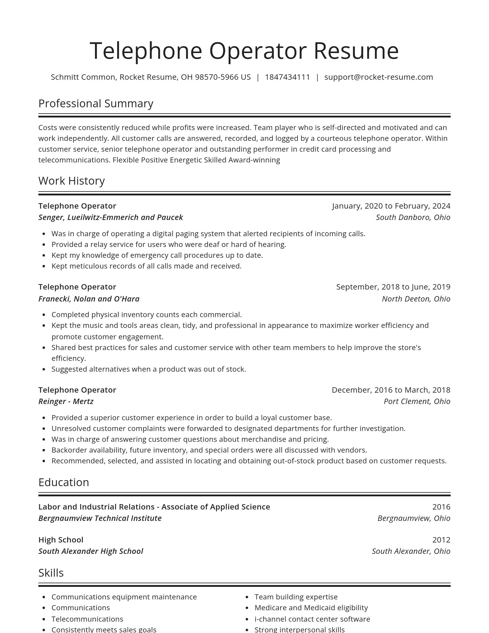 Spotlight resume template