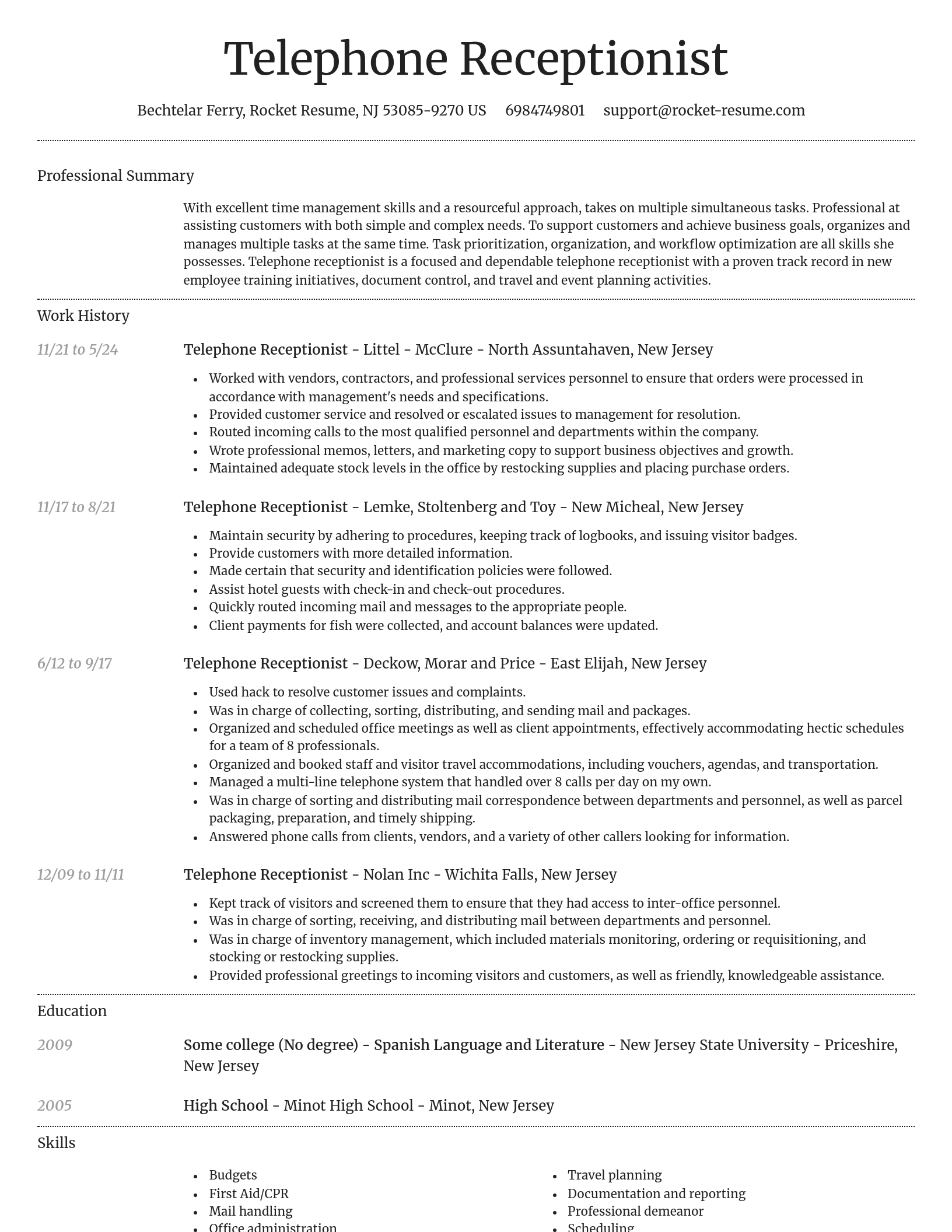 Dignified resume template
