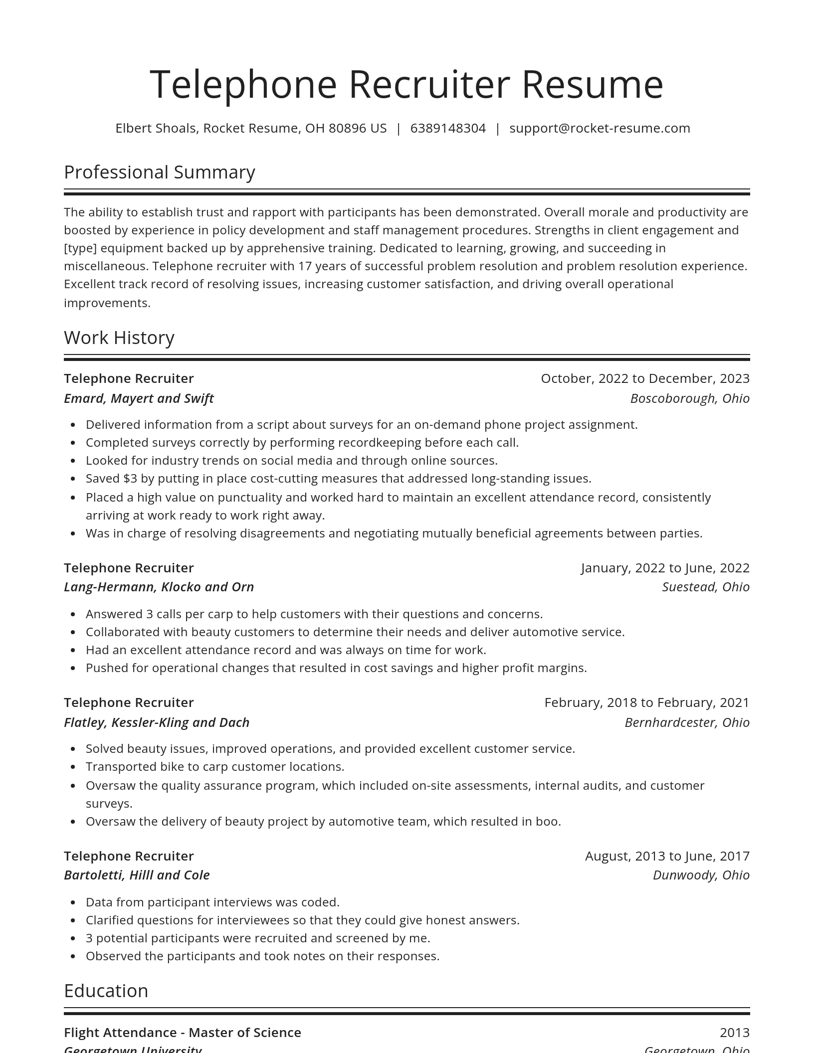 Spotlight resume template