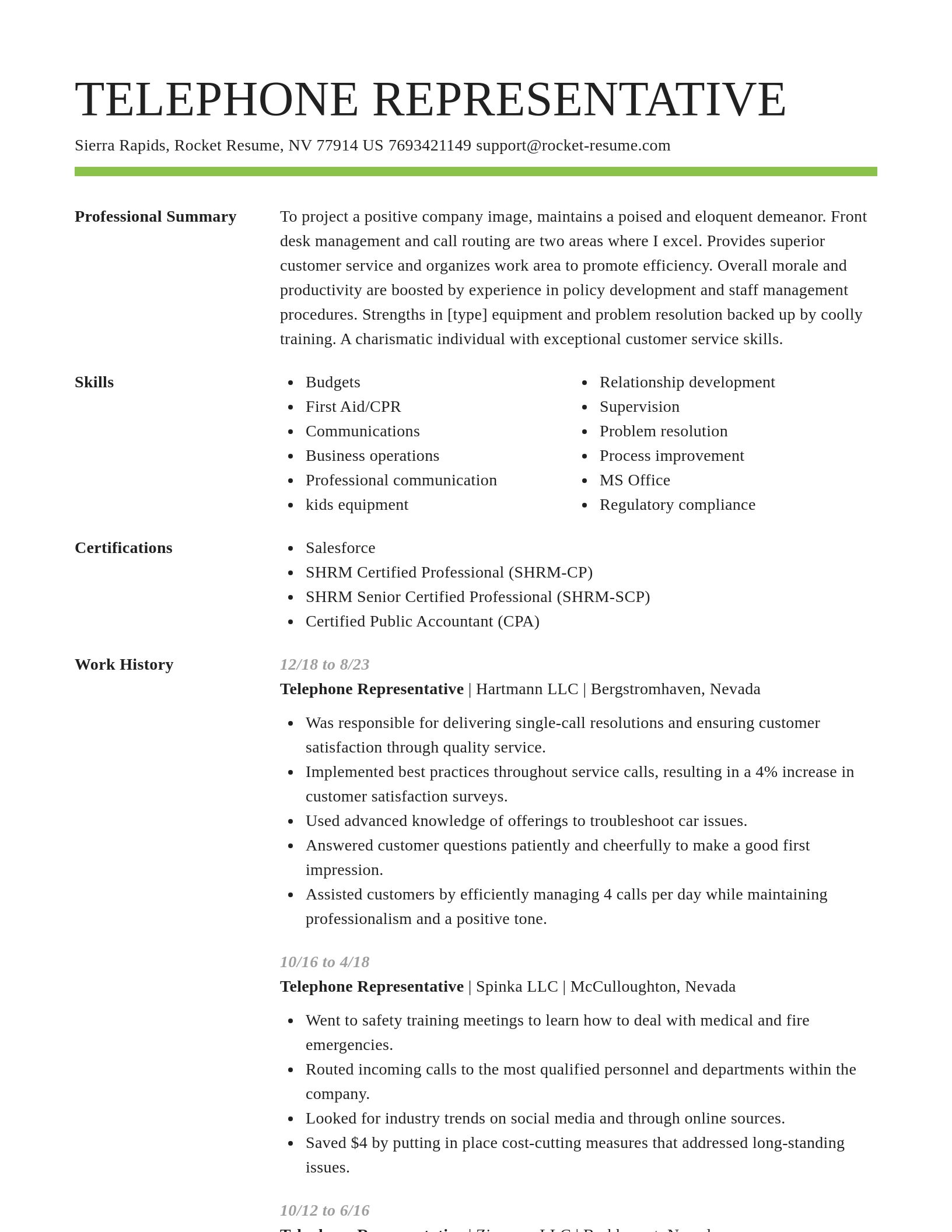 Smart resume template