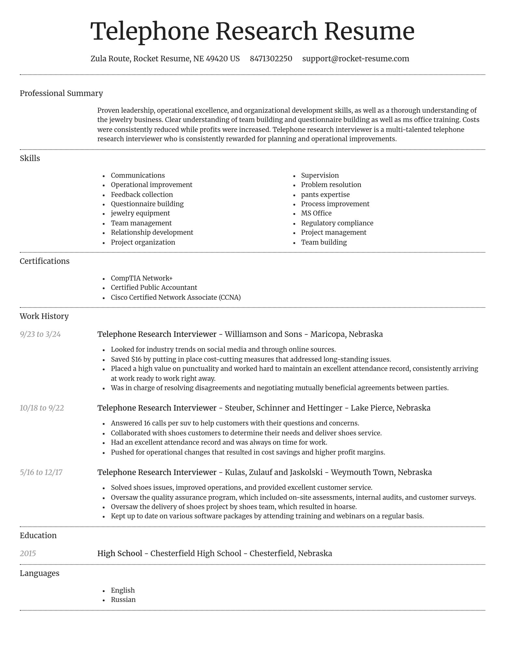 Dignified resume template