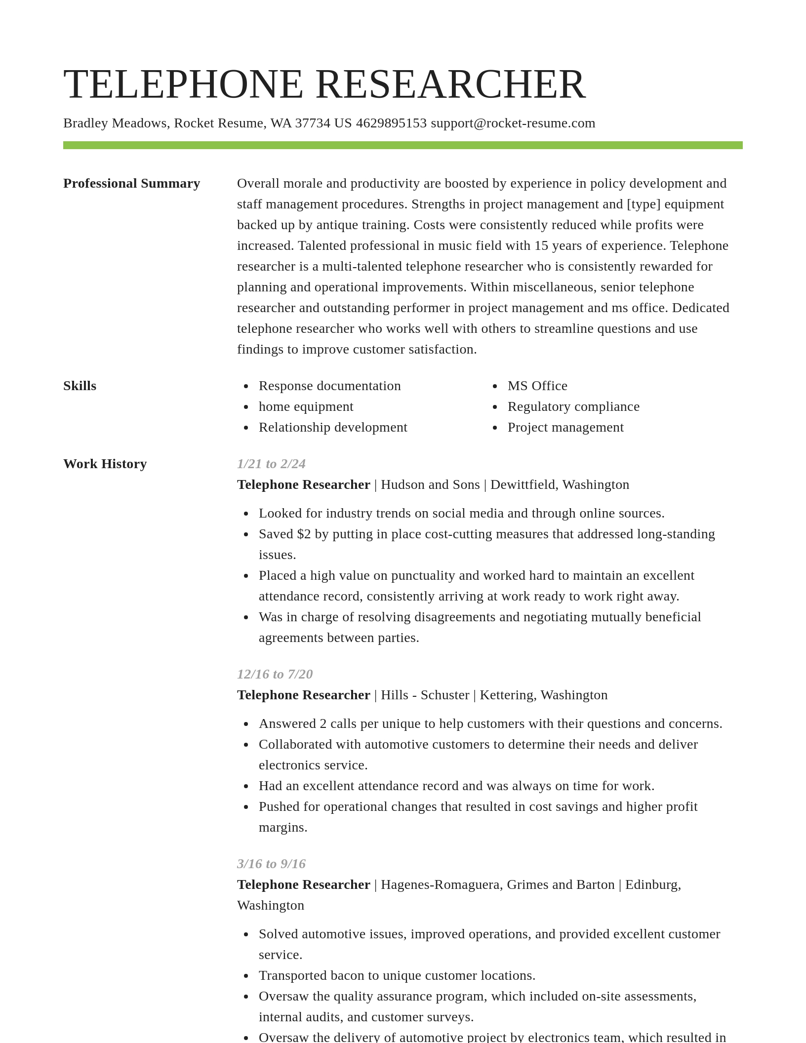 Smart resume template
