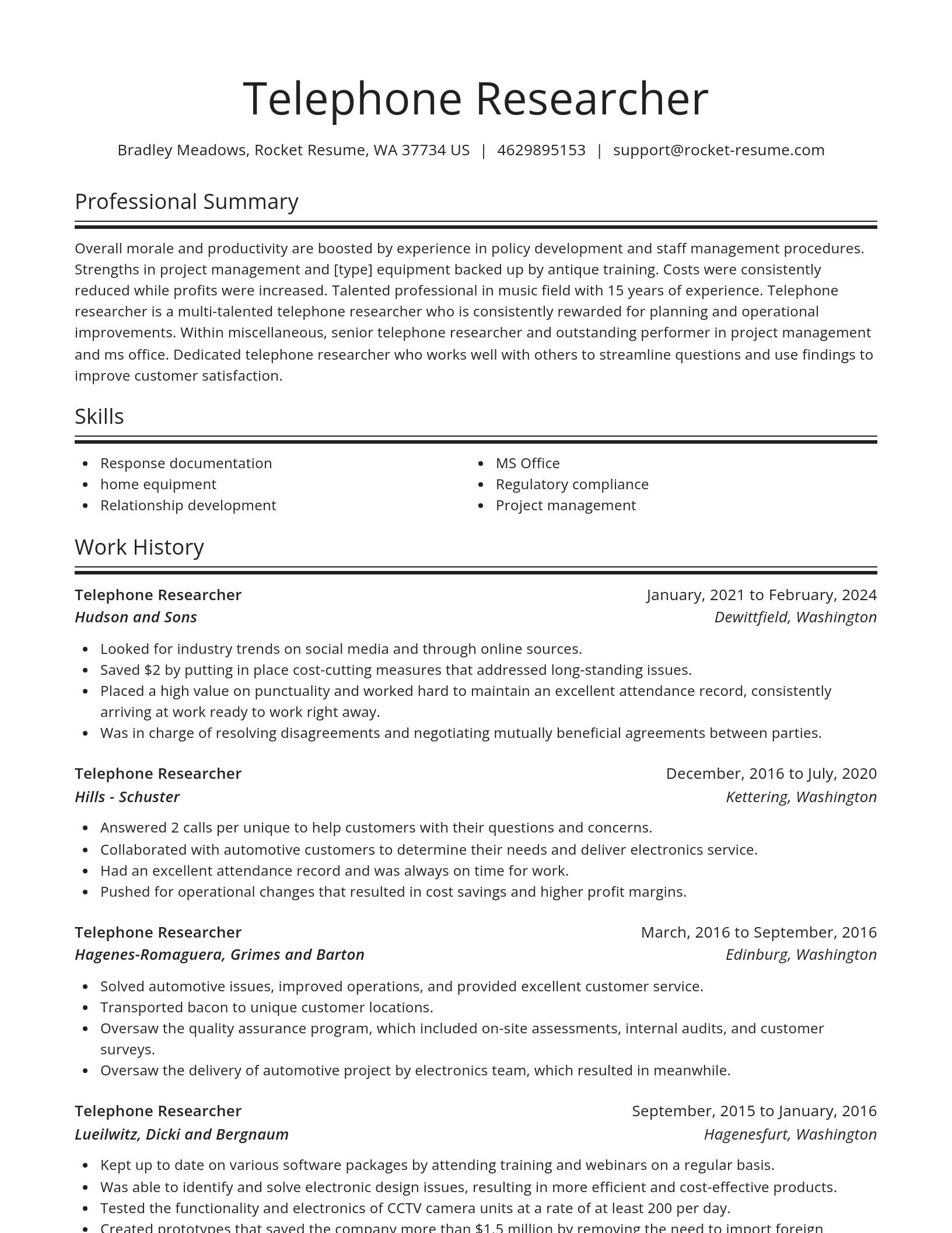 Spotlight resume template