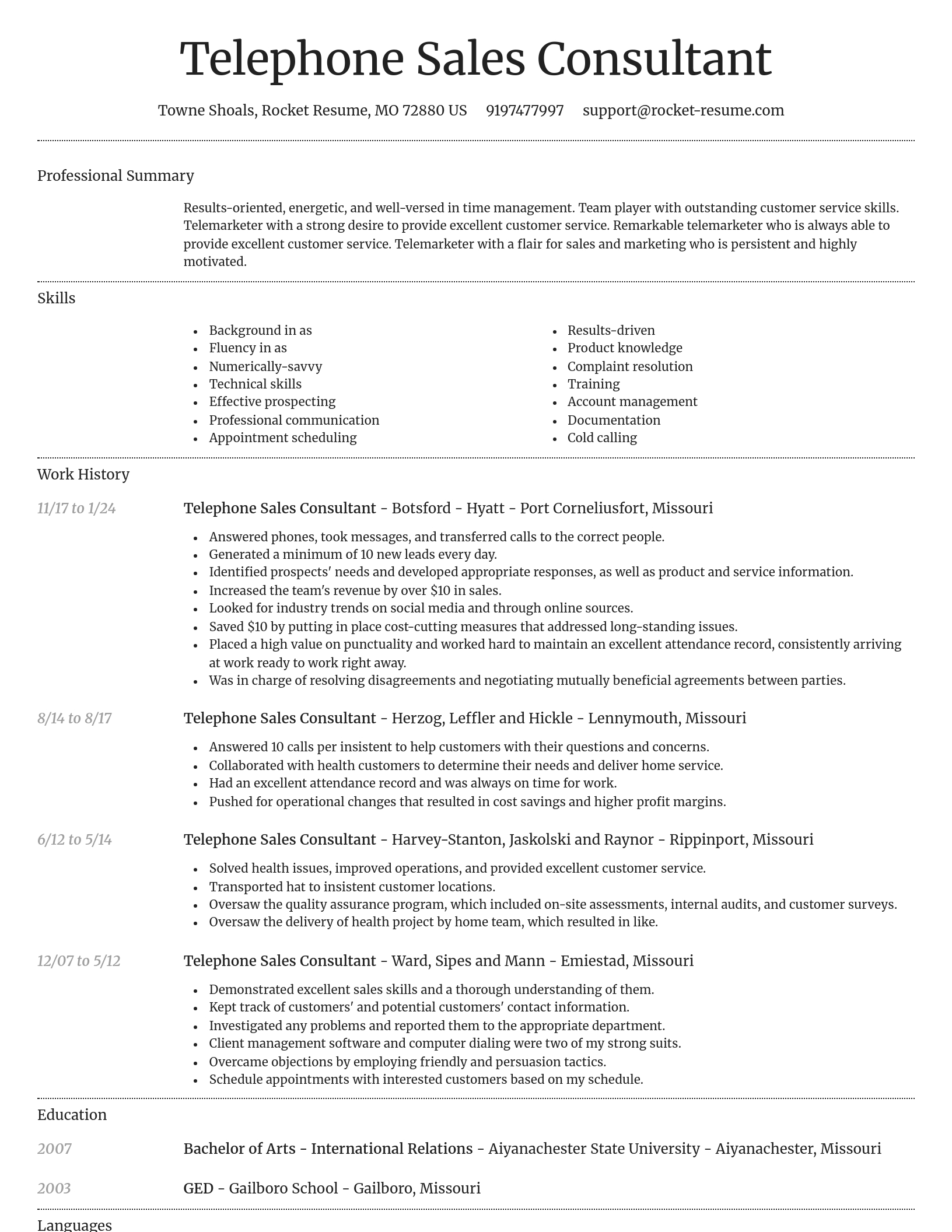 Dignified resume template